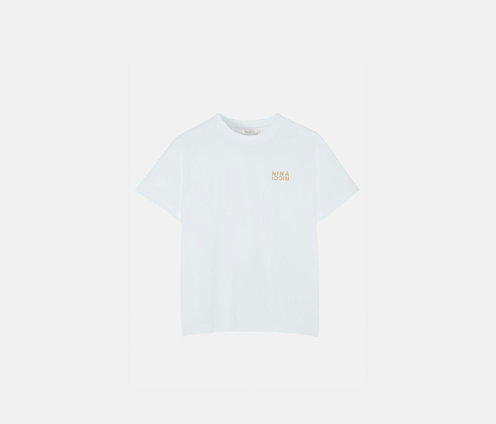 T-shirt en jersey de coton blanc et doré - Nina Ricci