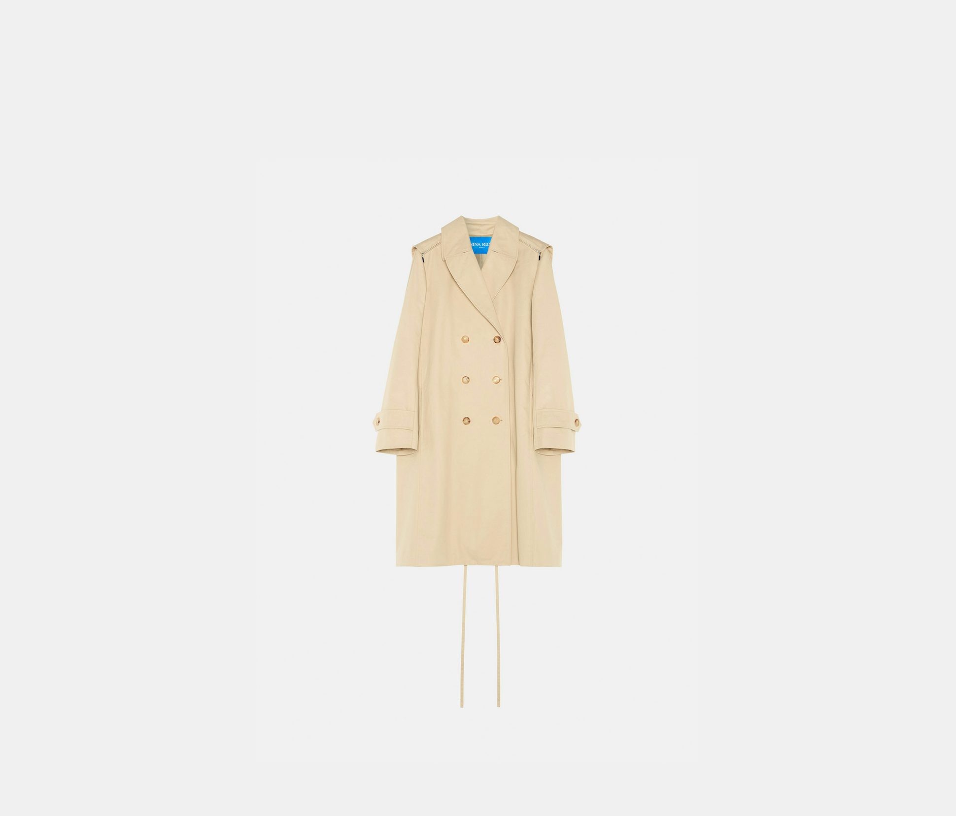 Cotton gabardine trench coat sand - Nina Ricci