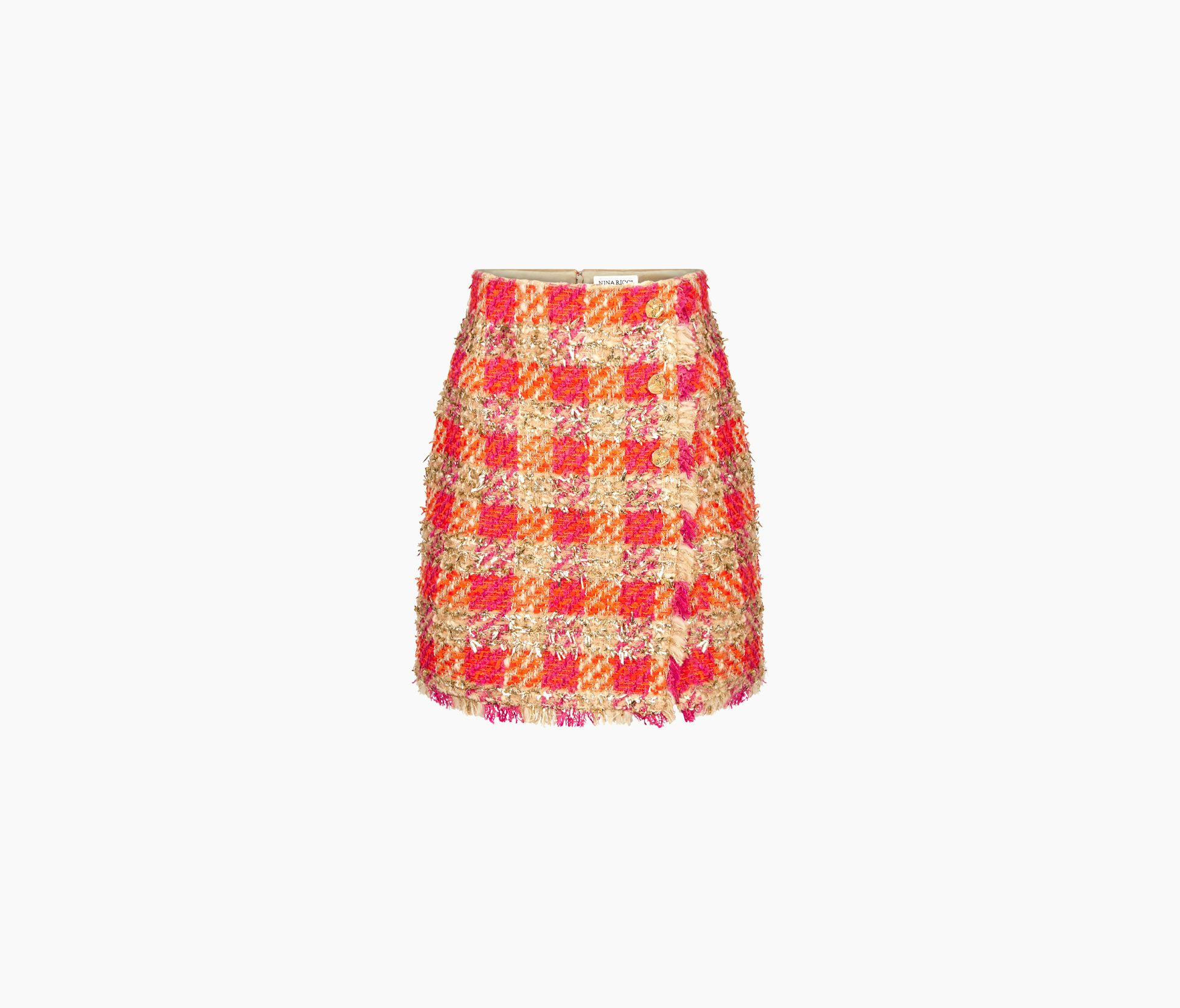 Tweed Mini A-line Skirt 34