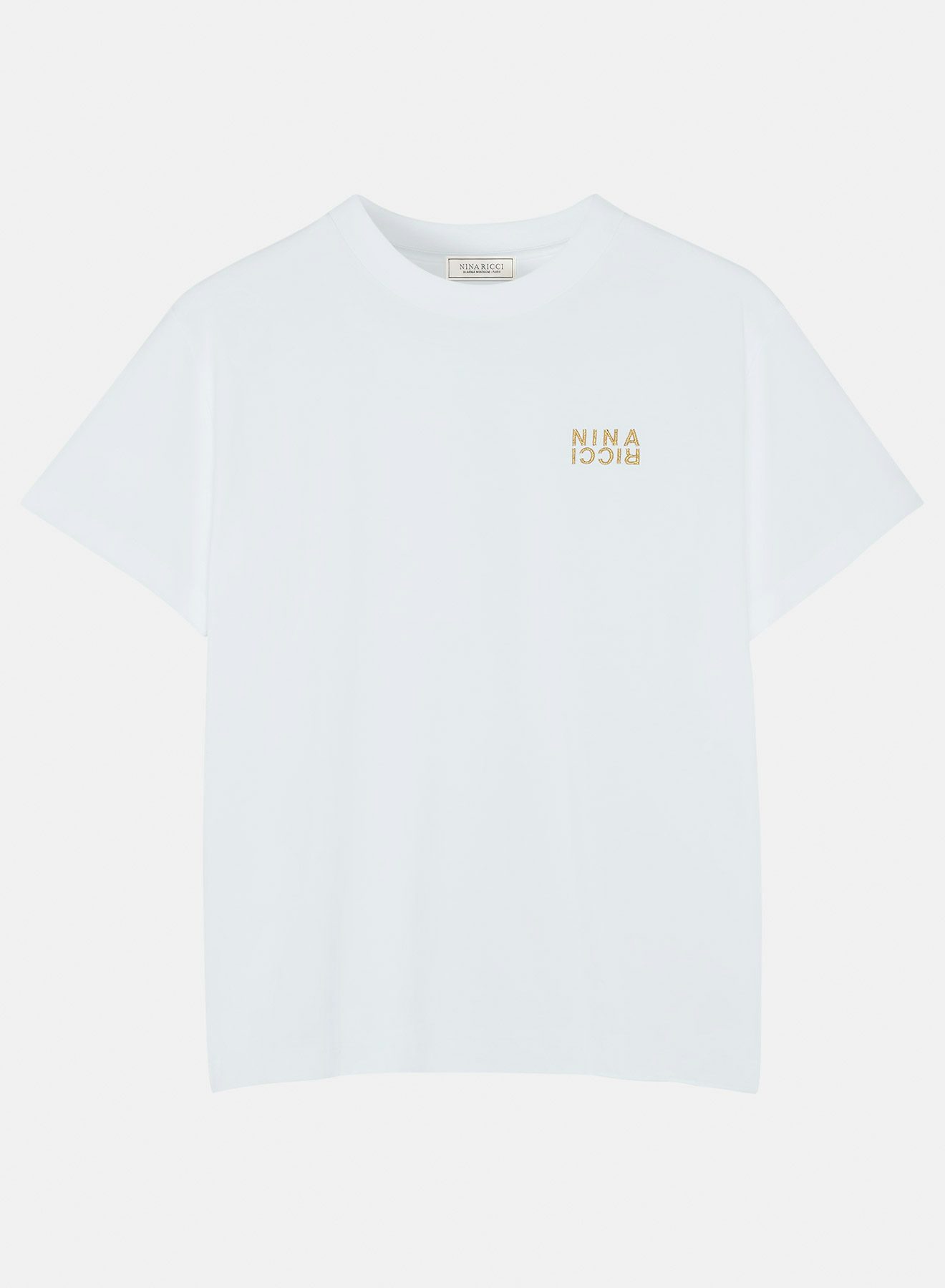 Cotton jersey t-shirt white gold - Nina Ricci