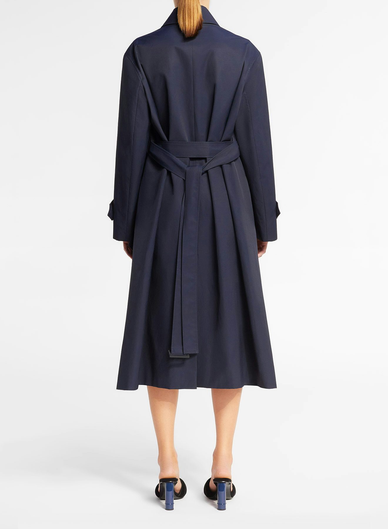 Dark Navy Technical Cotton Trench Coat With Openings on the Front - Nina Ricci