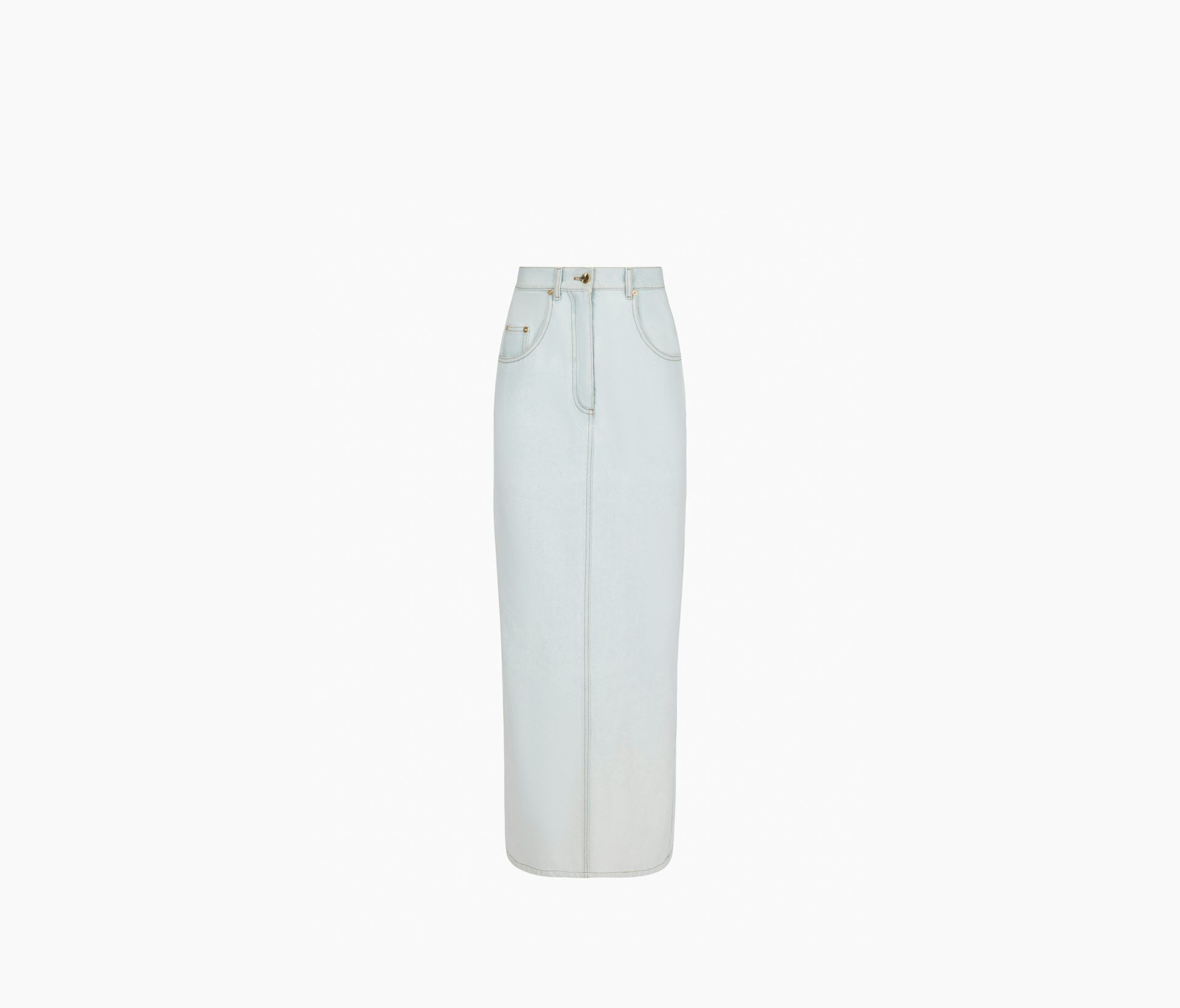 Long Denim Skirt With Slit 34