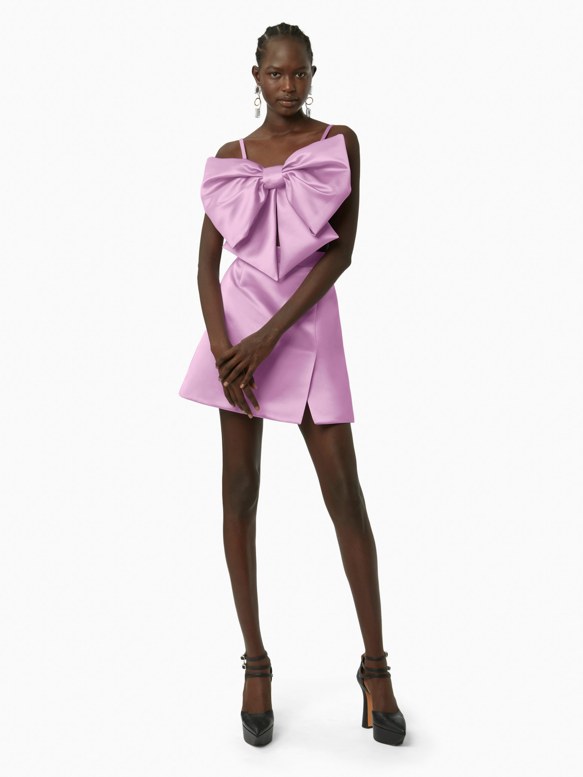 Mini a-line satin skirt in lila - Nina Ricci