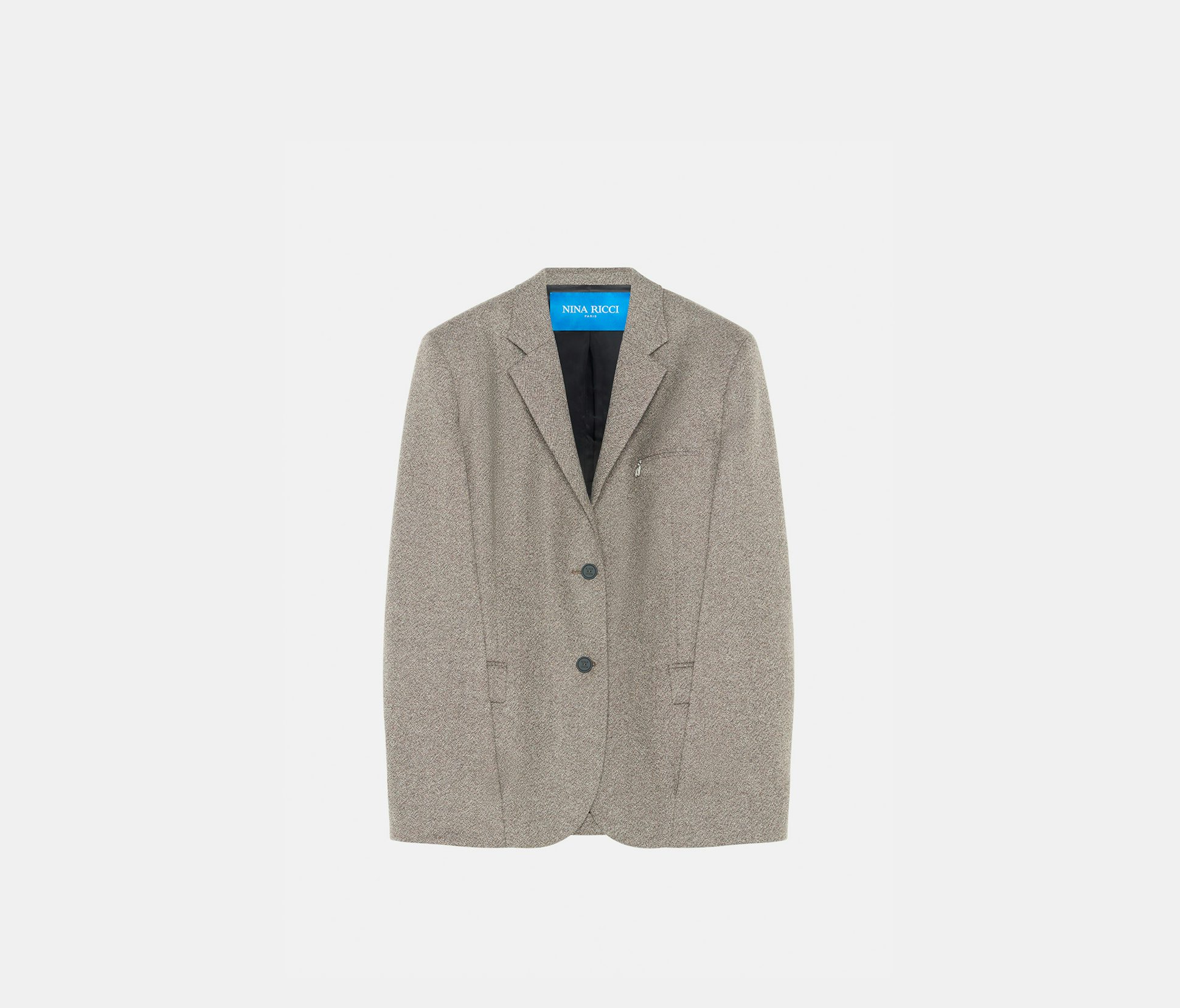 Speckled wool cape jacket brown white - Nina Ricci