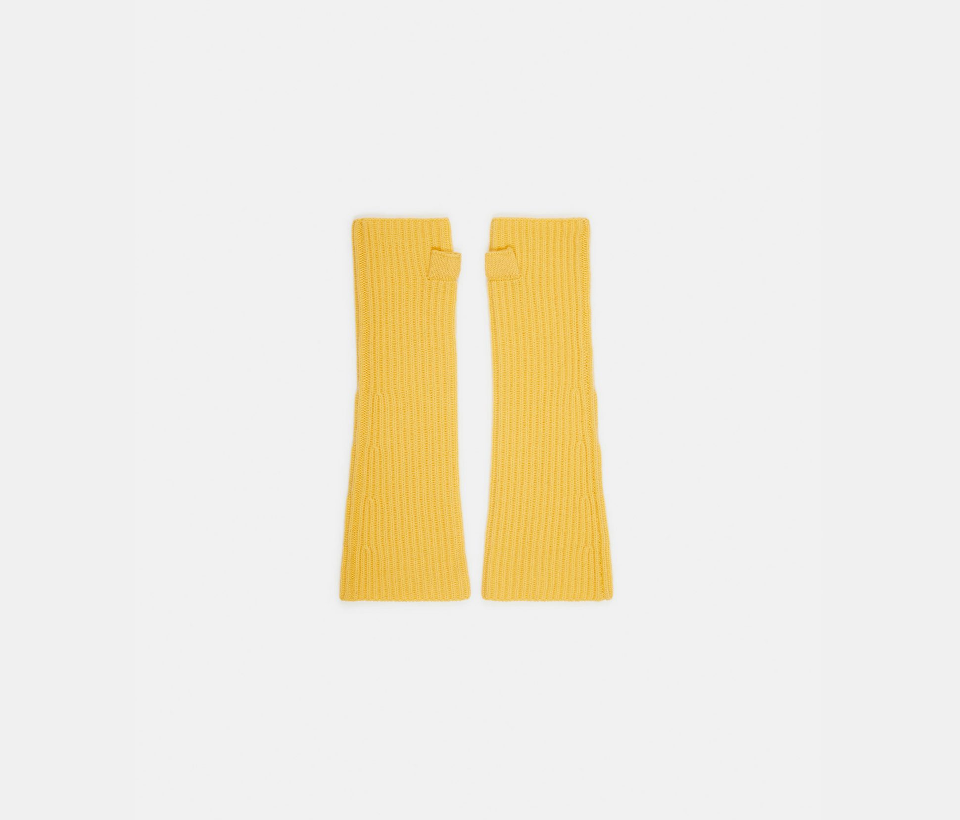 Mitaines en laine côtelée jaune - Nina Ricci