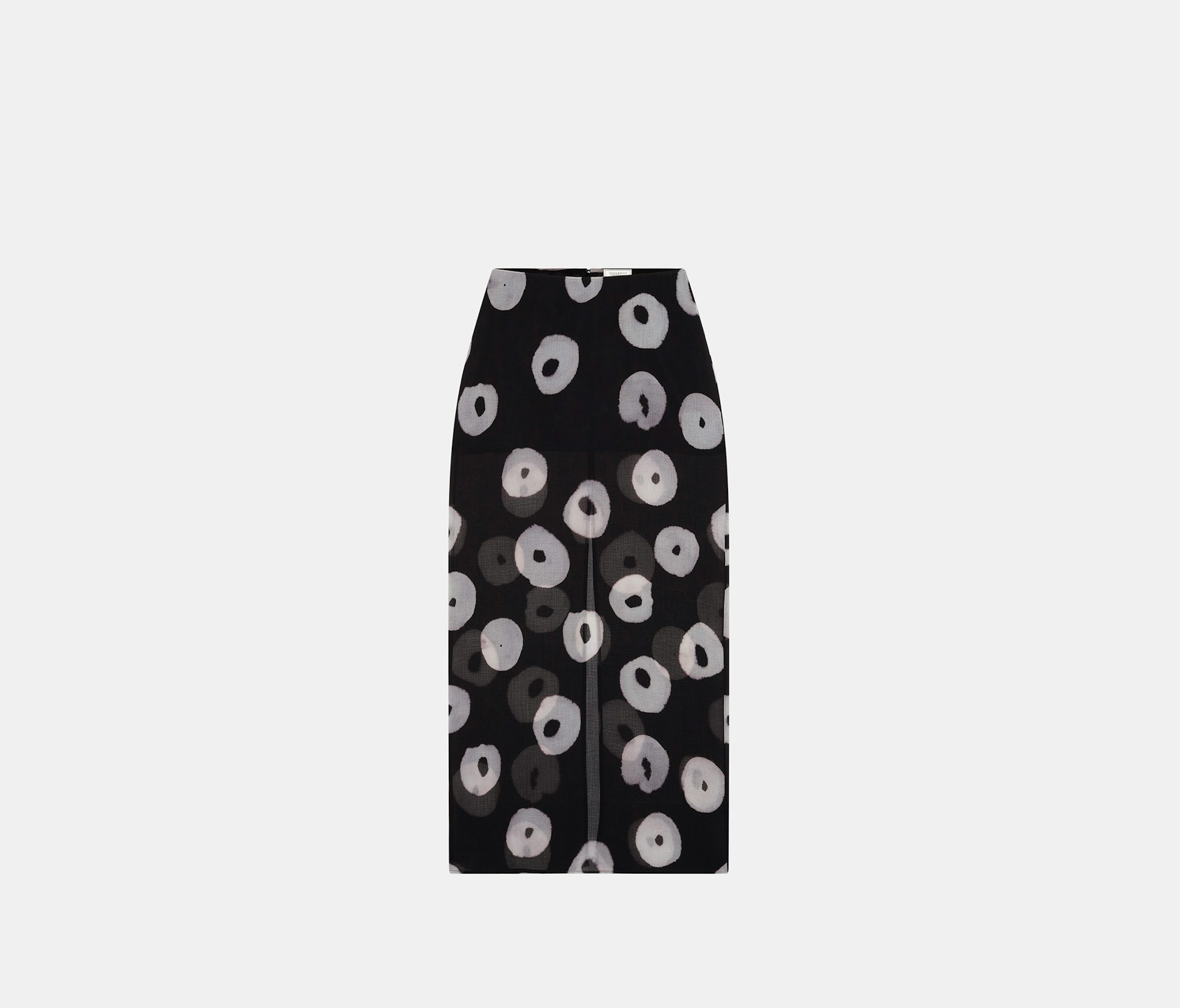 Straight Black and White Dandelion Print Crepon Skirt - Nina Ricci