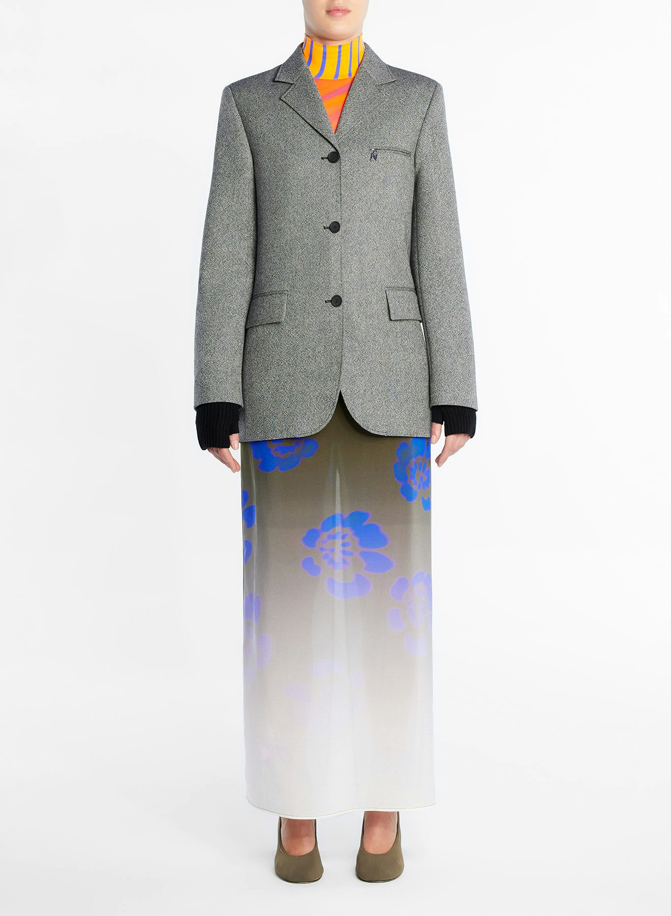 Speckled wool jacket black white - Nina Ricci