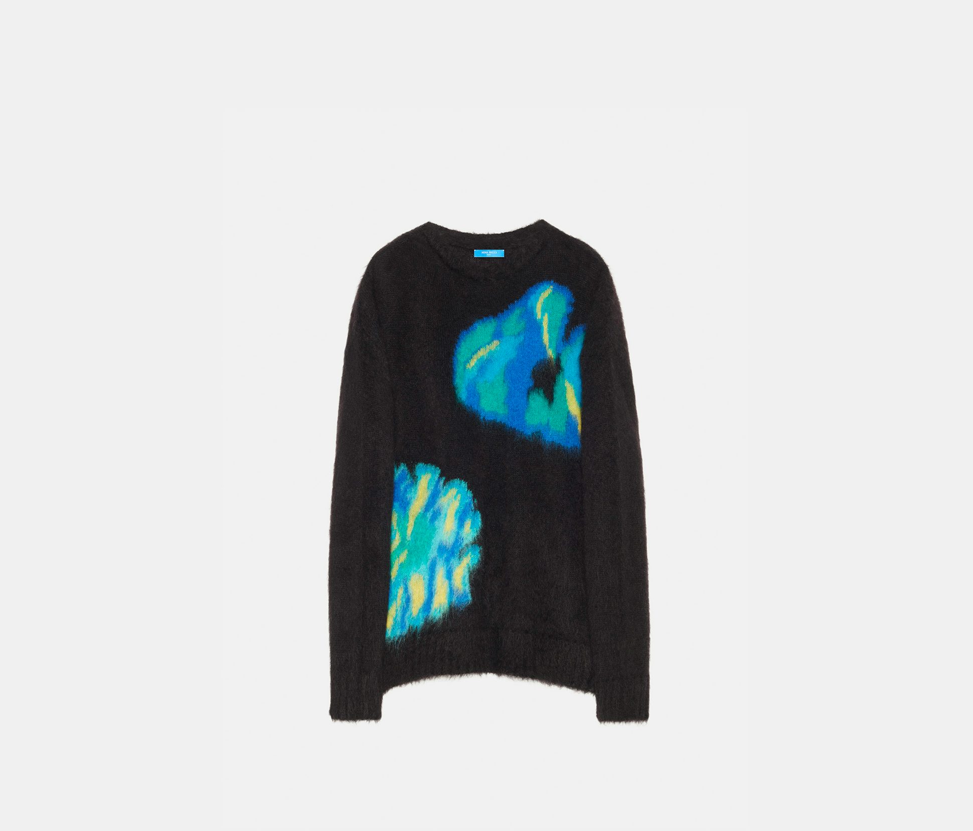 Pull en mohair jacquard brossé bleu - Nina Ricci