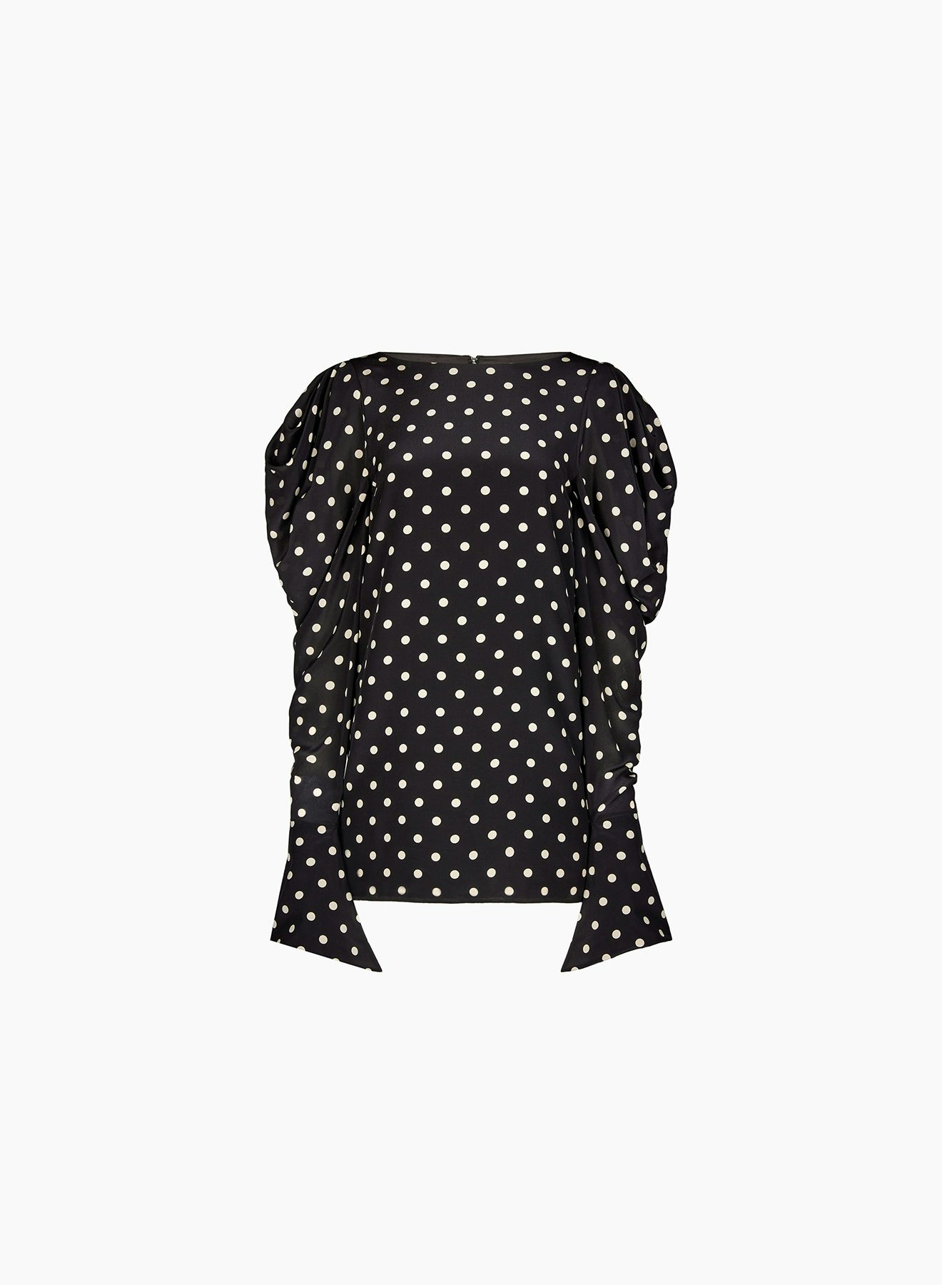 Puff Gathered Sleeves Mini Dress Polka Dots - Nina Ricci