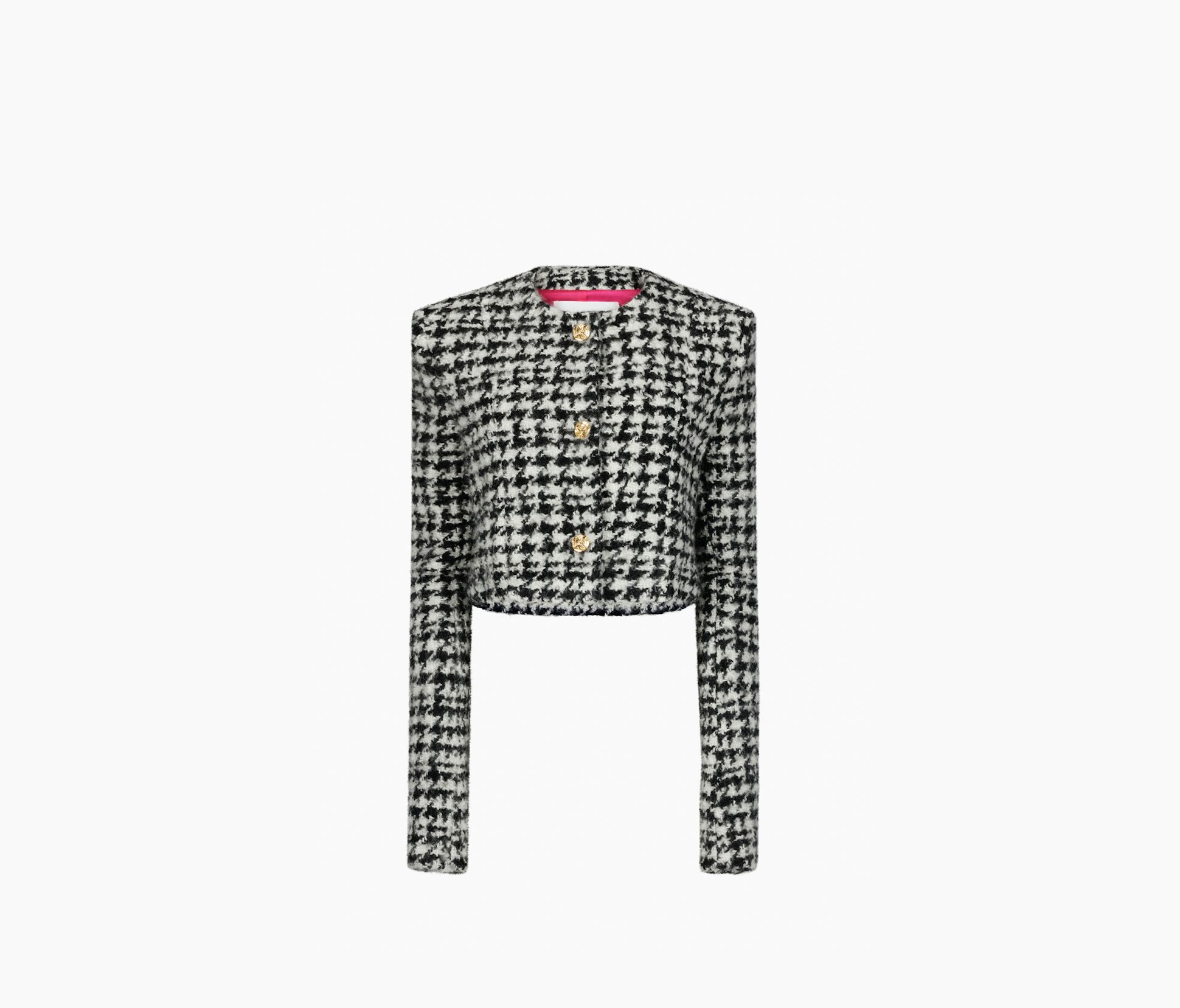 HOUNDSTOOTH ROUND COLLAR JACKET 34