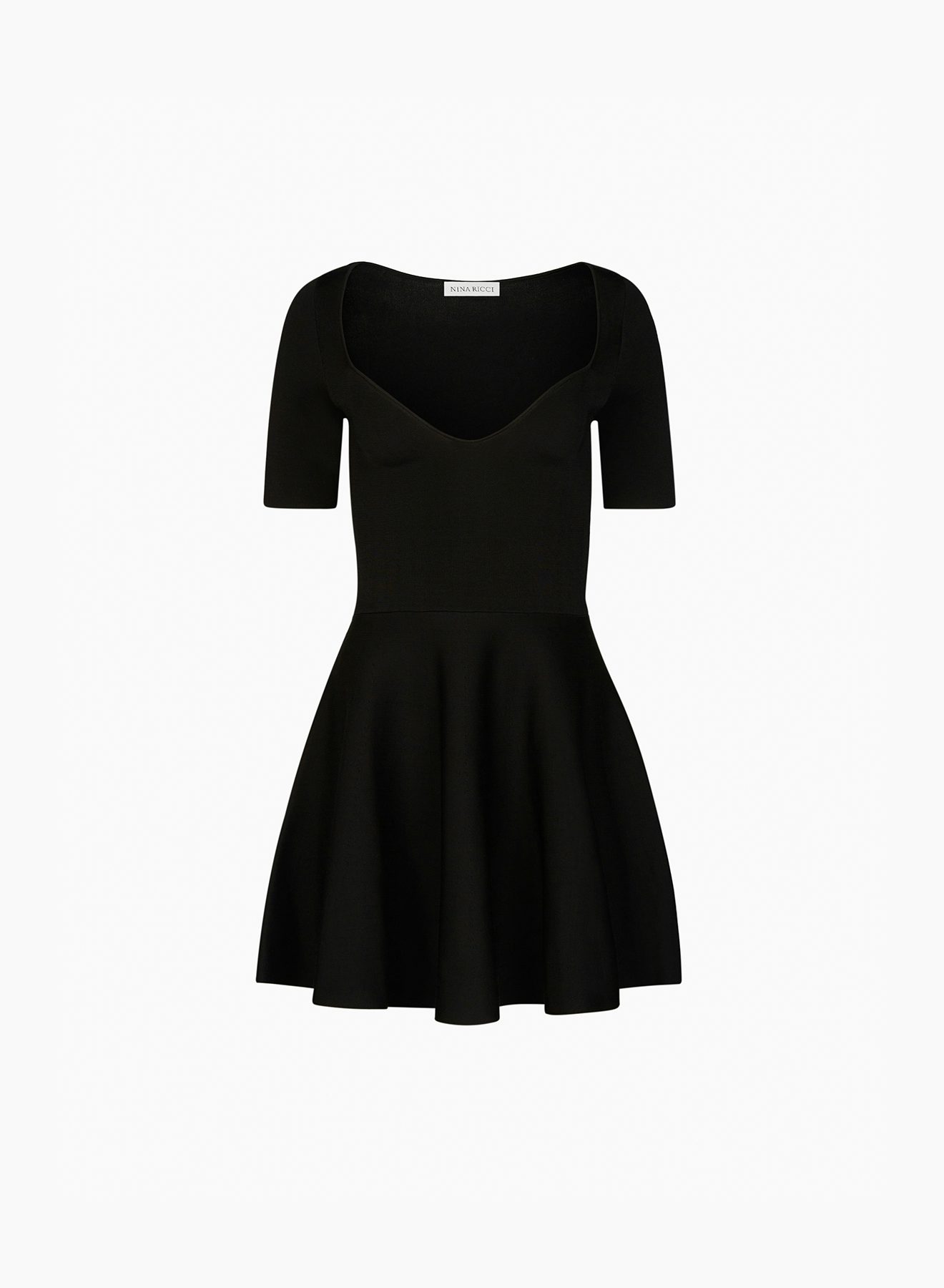 Heart neckline flared dress in black - Nina Ricci