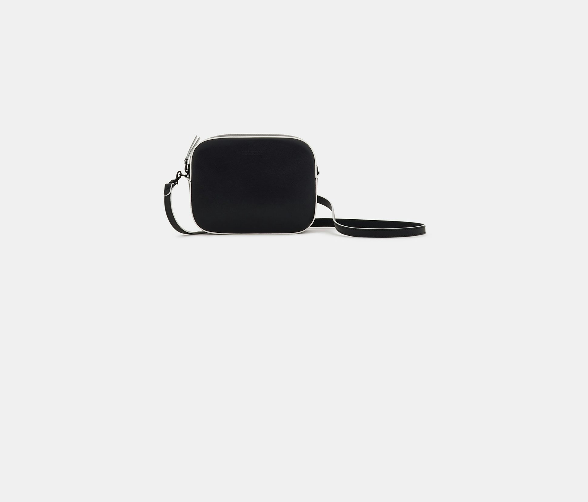 Black Leather Camera Bag with Shoulder Strap - Nina Ricci