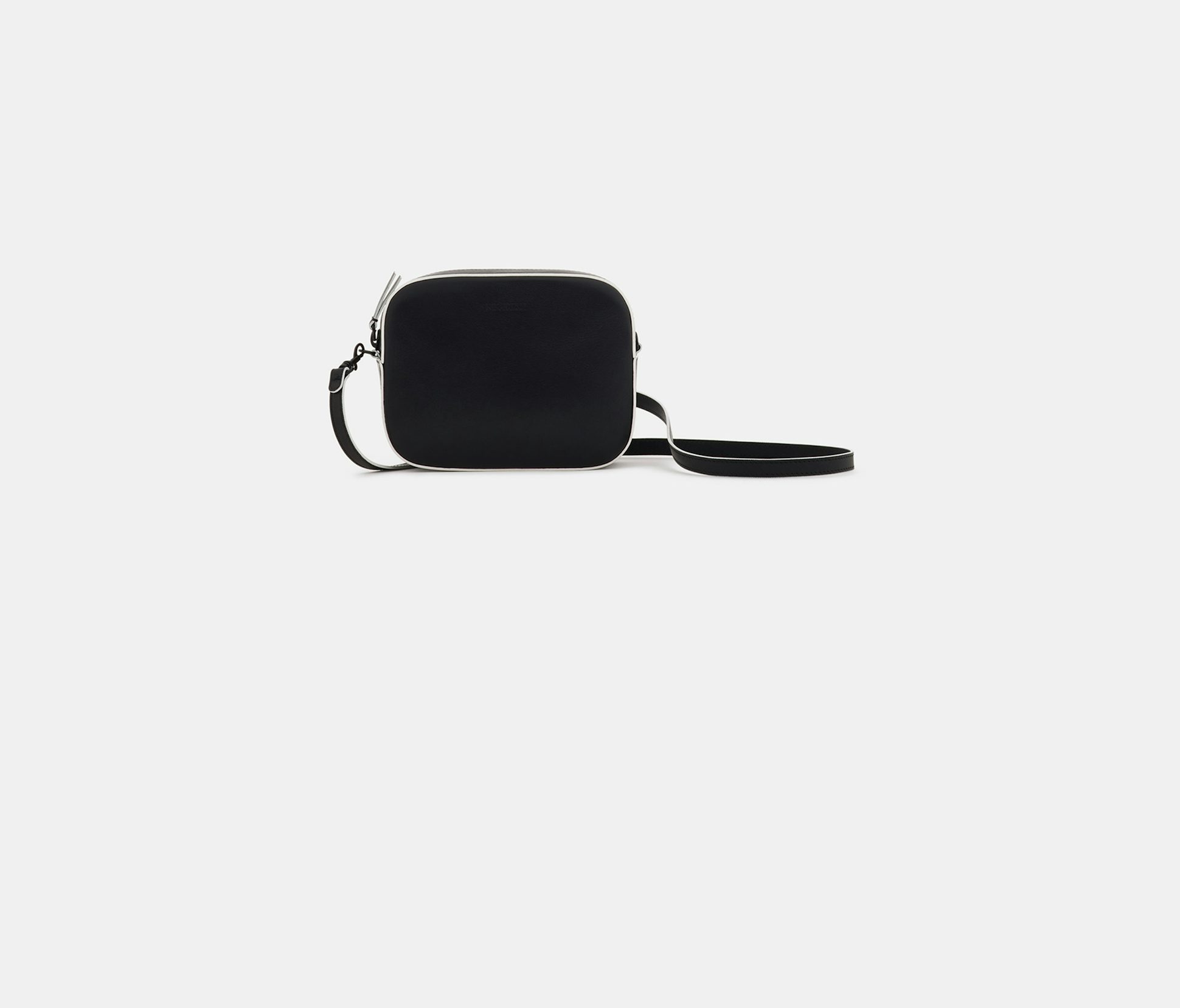 Bolso cámara de piel con bandolera