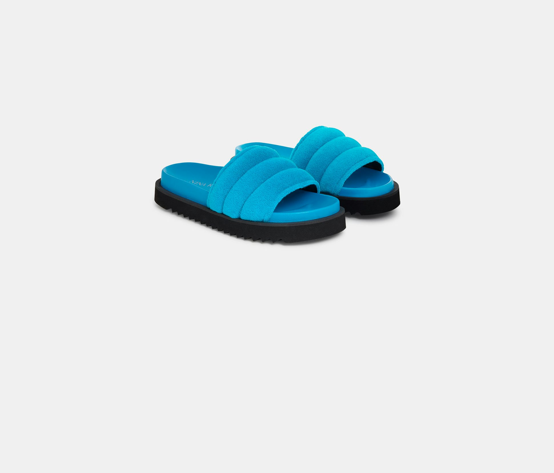 Topstitched Terry Cloth Slides