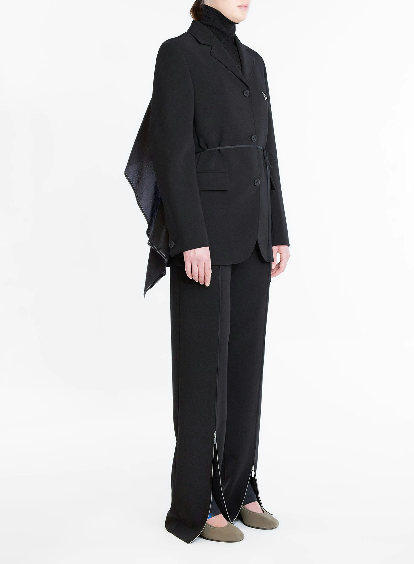 Veste en gabardine recyclée avec tissu technique noire - Nina Ricci