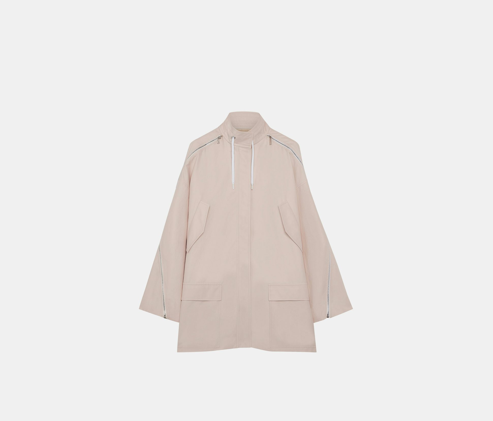 Parka on cremalleras ondulantes en las mangas
