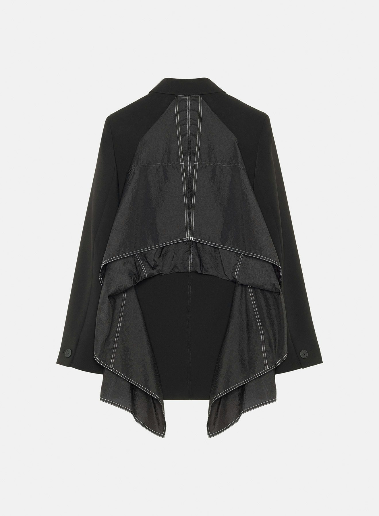 Recycled gabardine jacket with technical fabric black - Nina Ricci