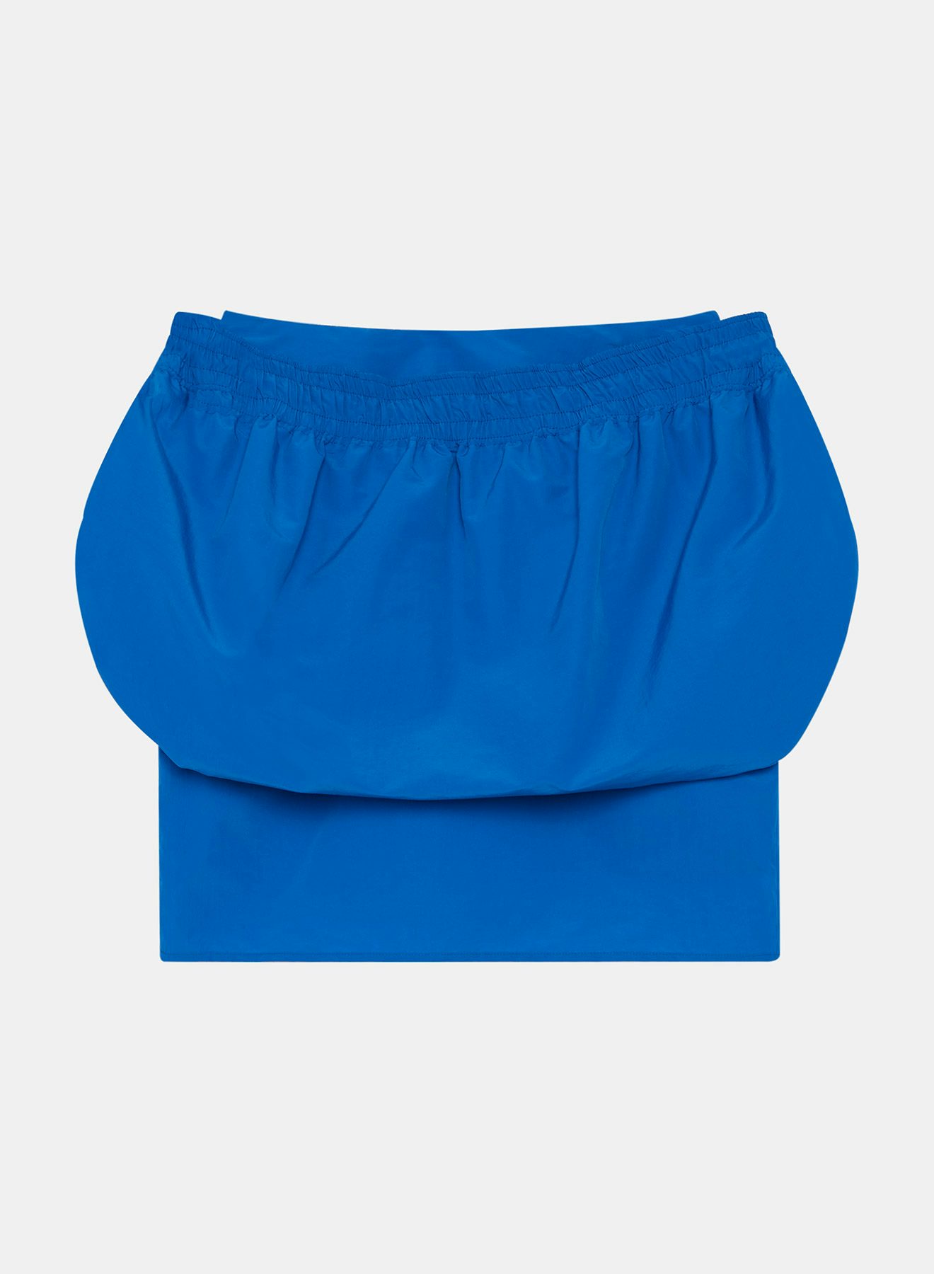 Ball Skirt with Drawstring in Electric Blue Poplin - Nina Ricci