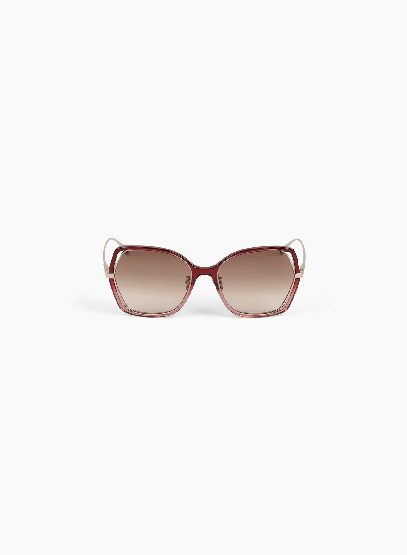 Geometric Sunglasses in Metal shiny Red Grad Light Pink - Nina Ricci 