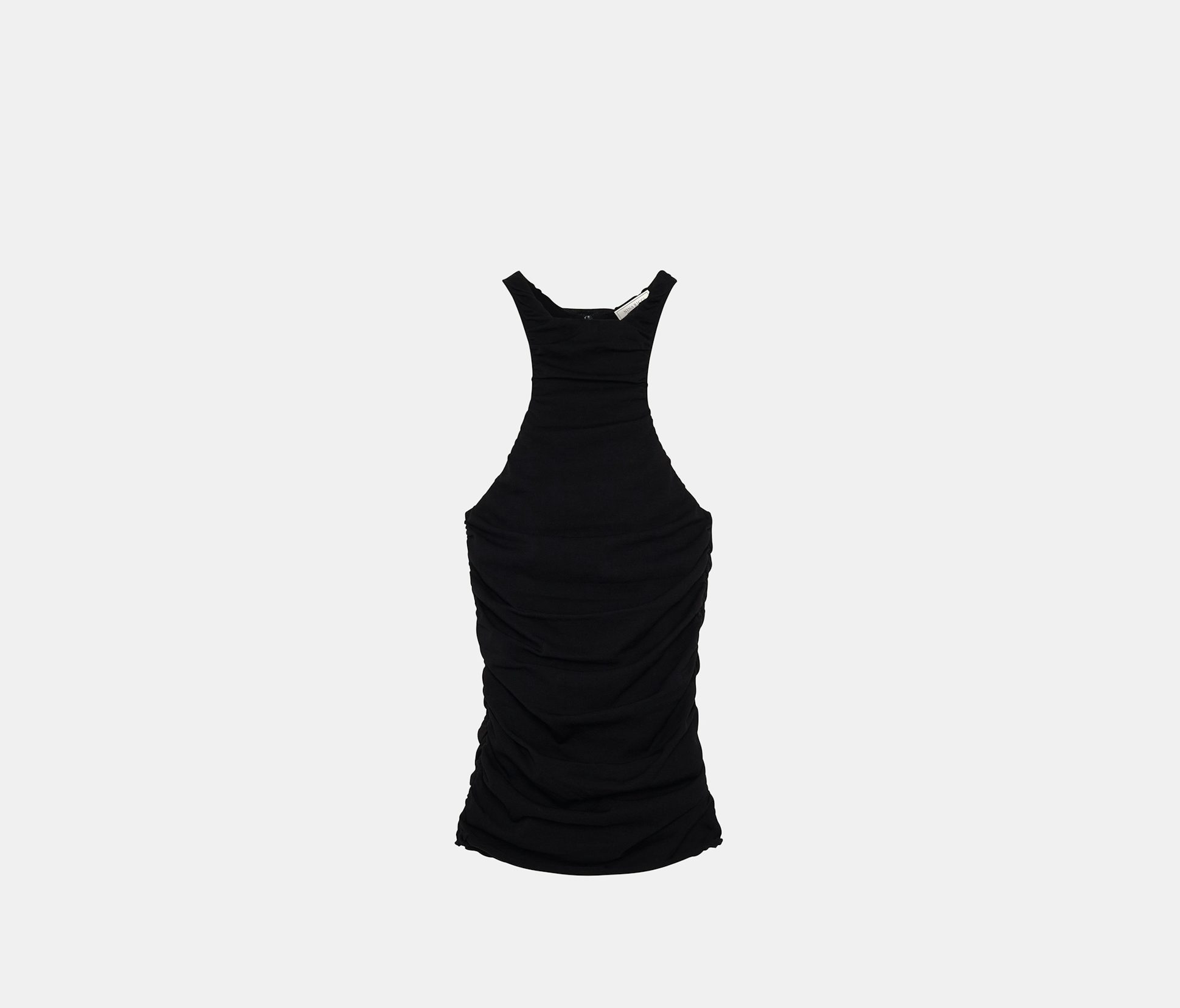Top drapeado de punto jersey negro sin mangas y con cremallera en la espalda - Nina Ricci