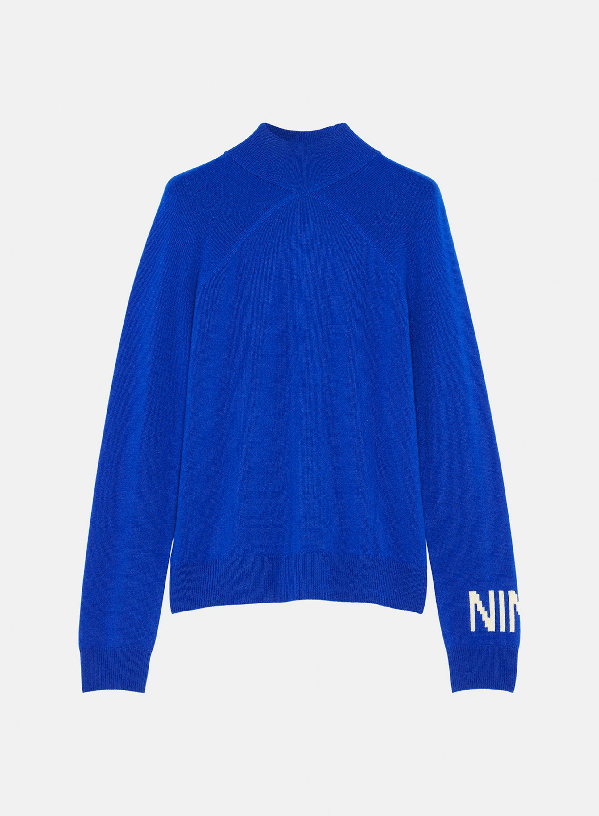 Pull en cachemire intarsia bleu Klein - Nina Ricci