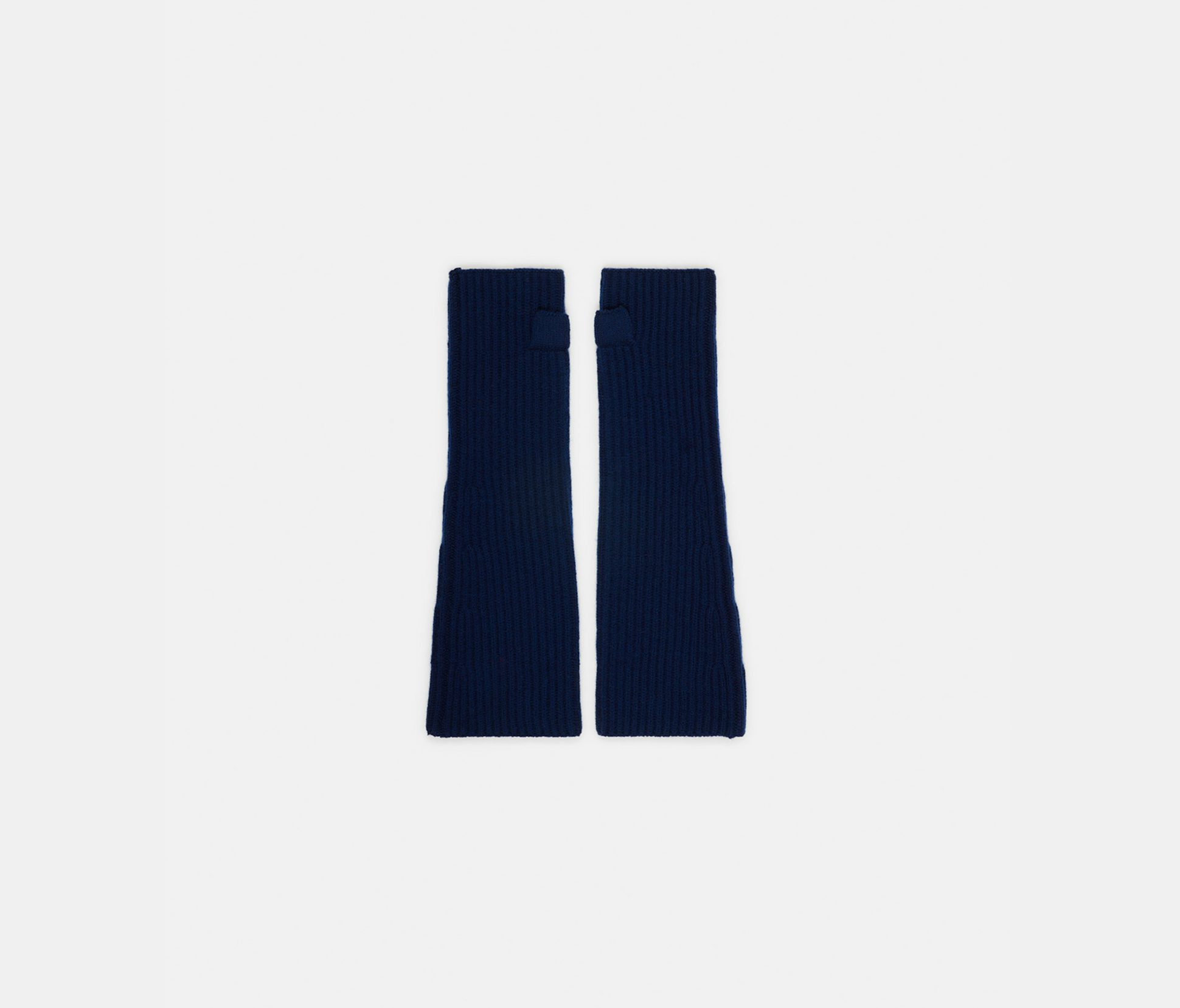 Mitaines en laine côtelée bleu Klein - Nina Ricci
