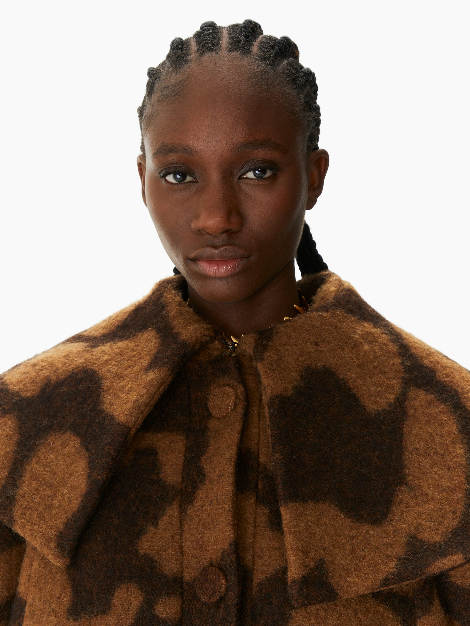 Abrigo cocoon de jacquard de lana con motivo leopardo - Nina Ricci