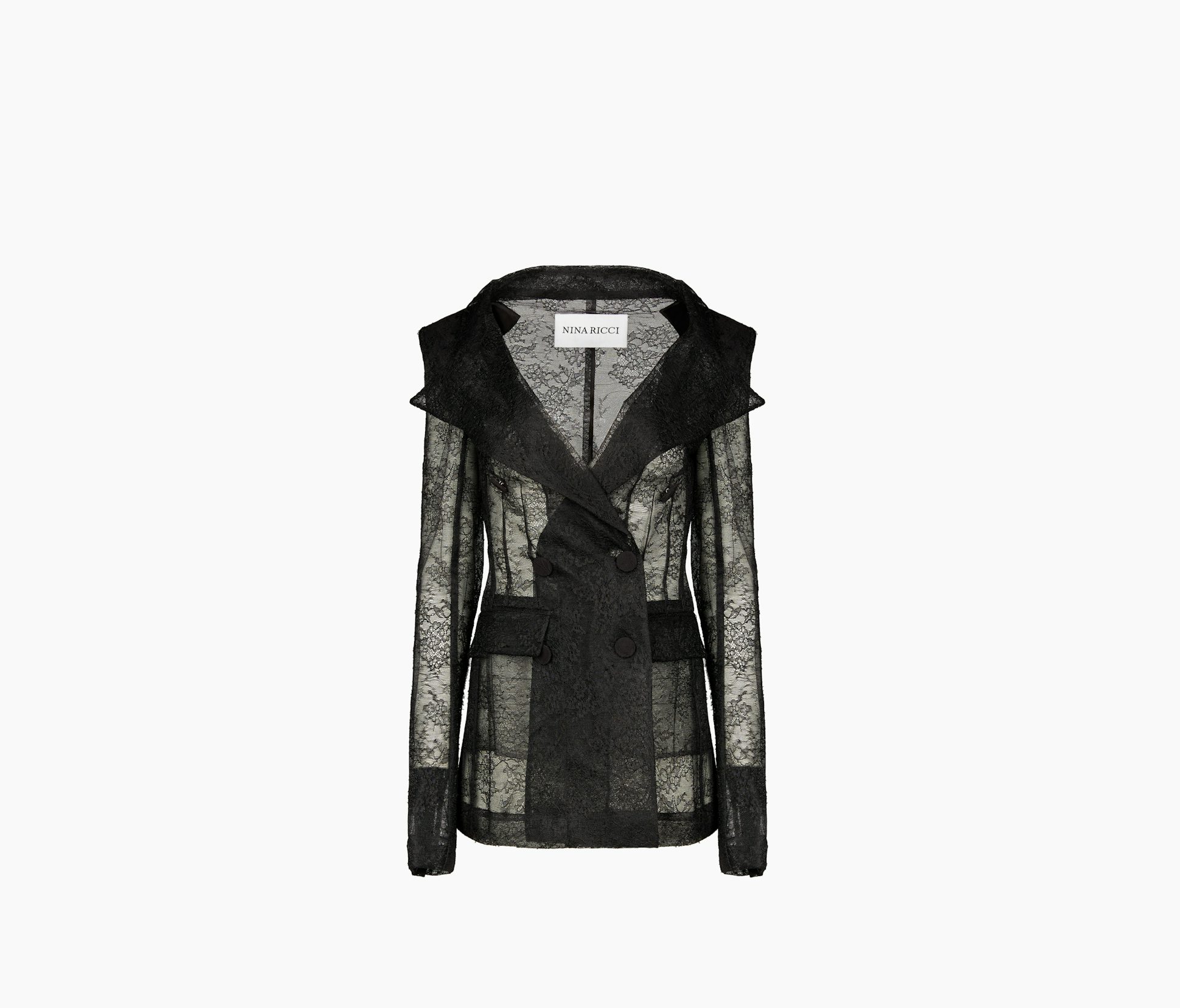 Lace Double-Breasted Blazer 34