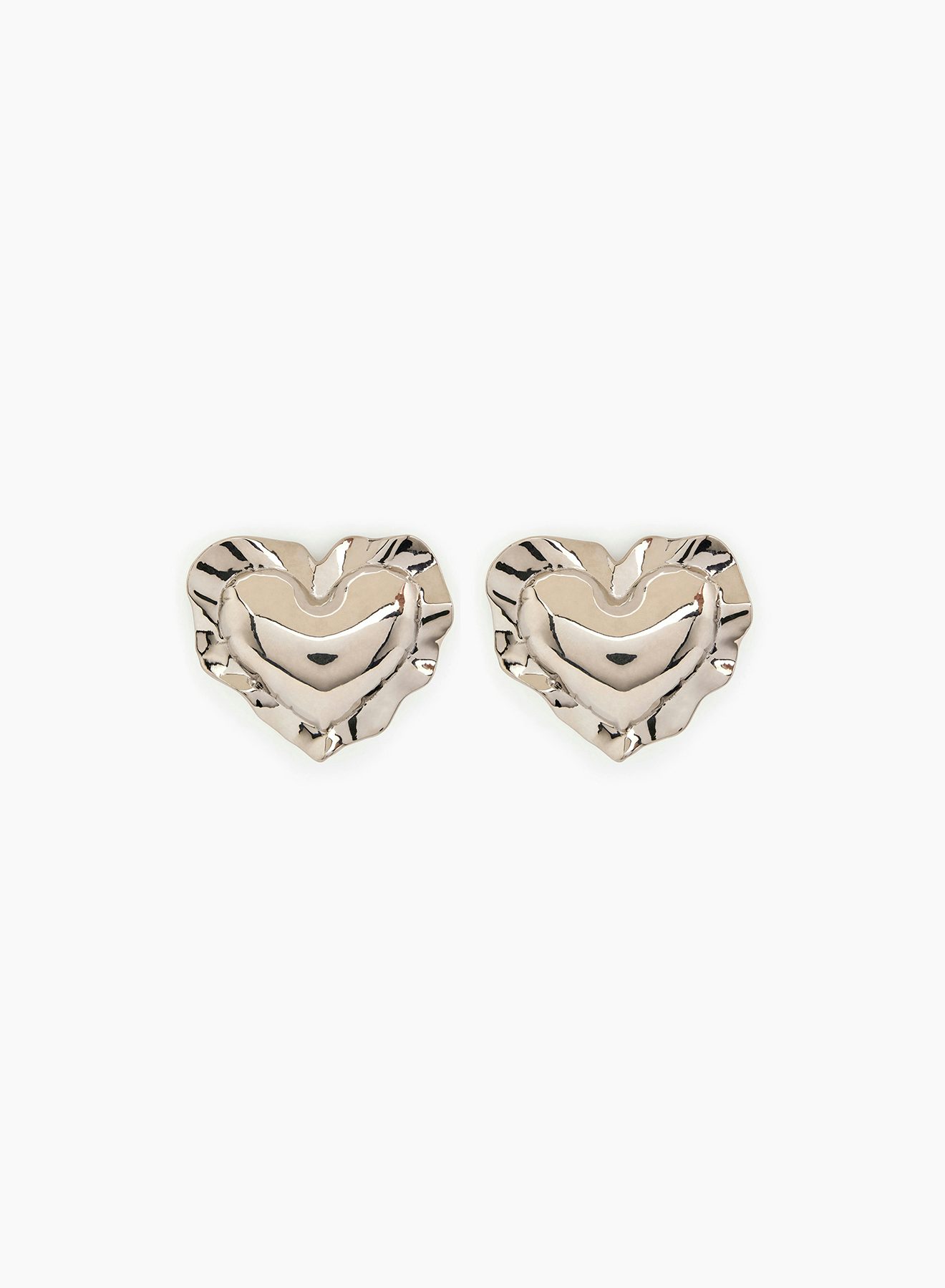  Cushion Heart Earrings Silver- Nina Ricci