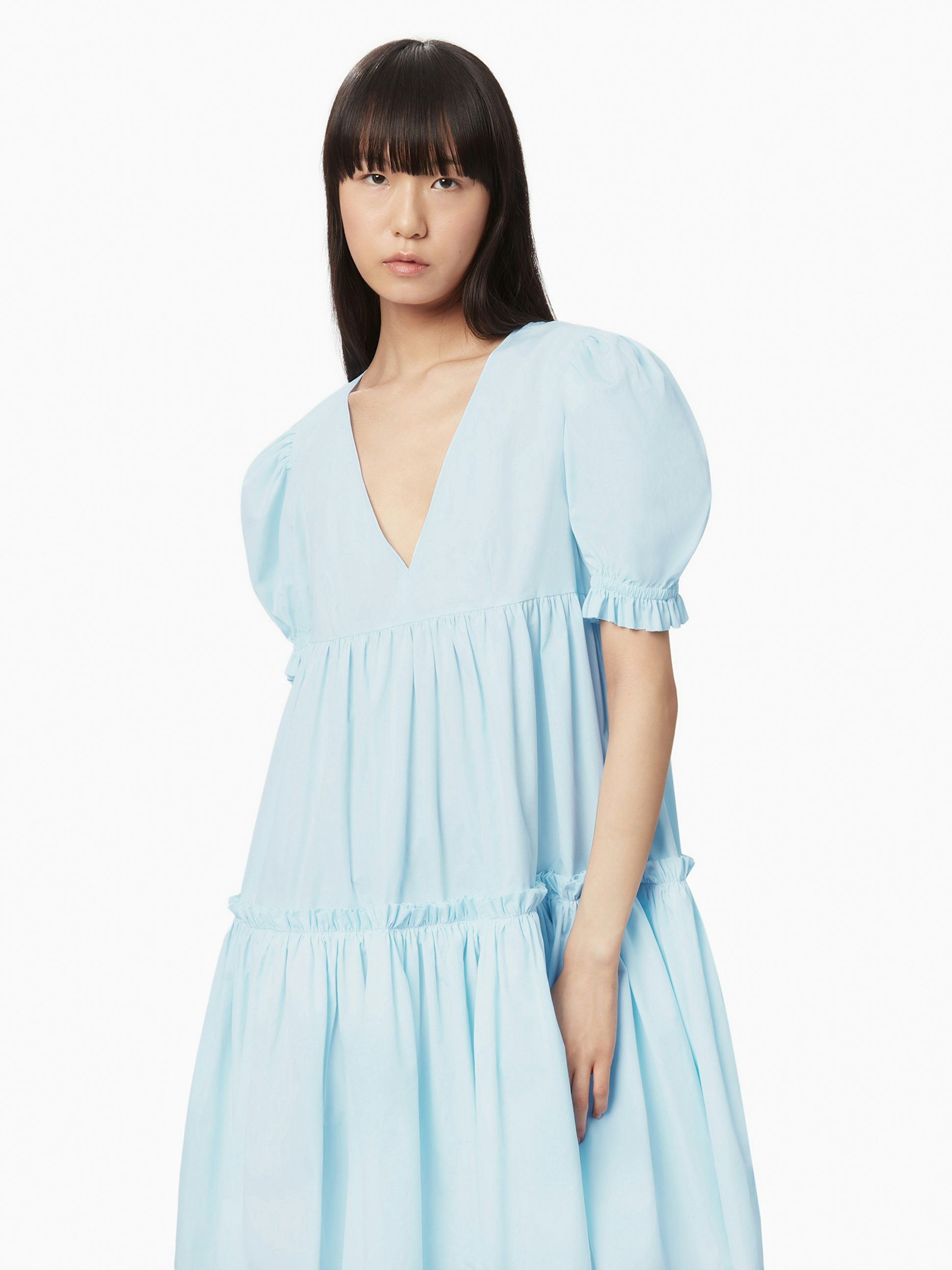 Poplin babydoll dress in light blue - Nina Ricci