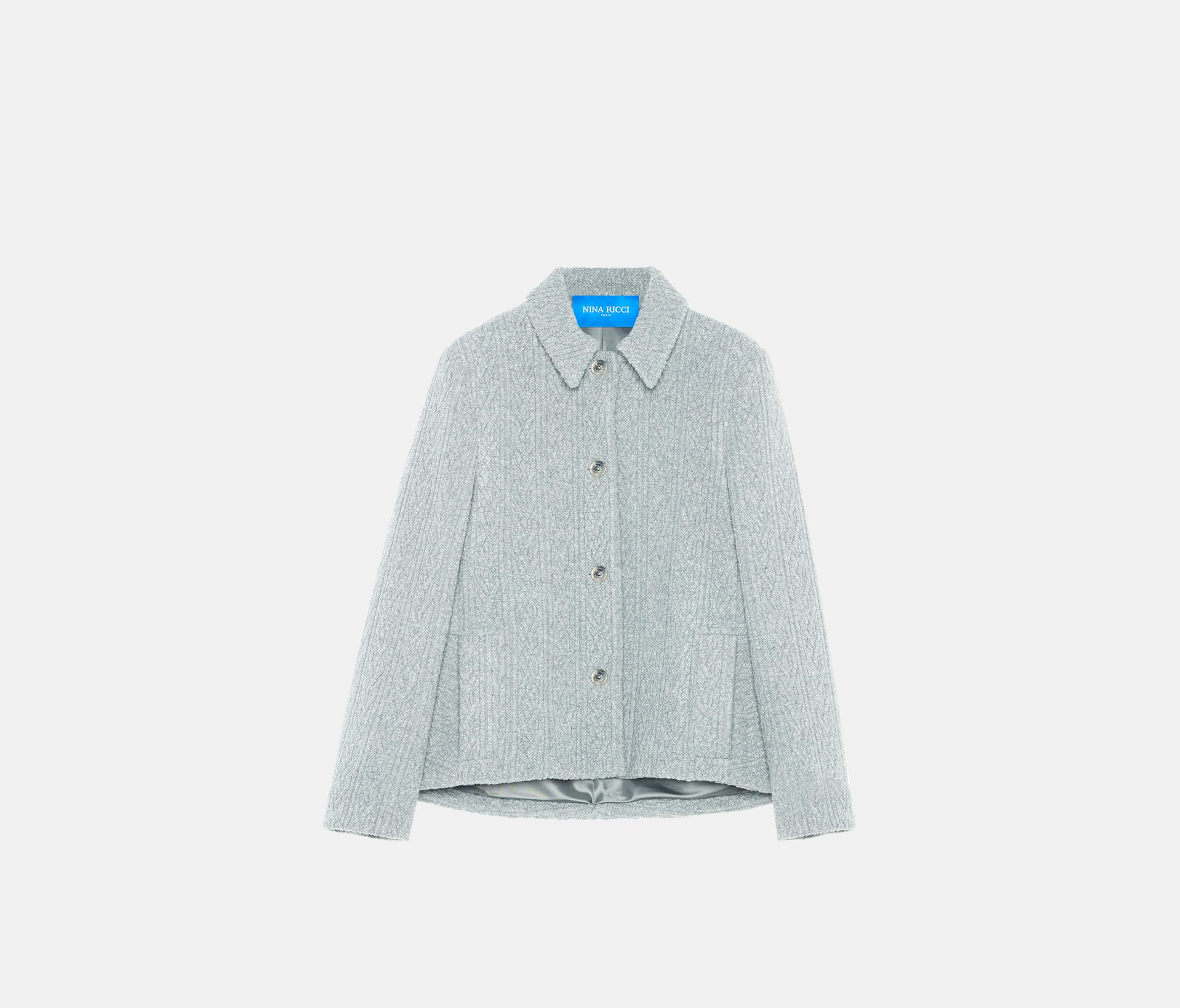 Veste cocon en jacquard jersey gris chiné - Nina Ricci
