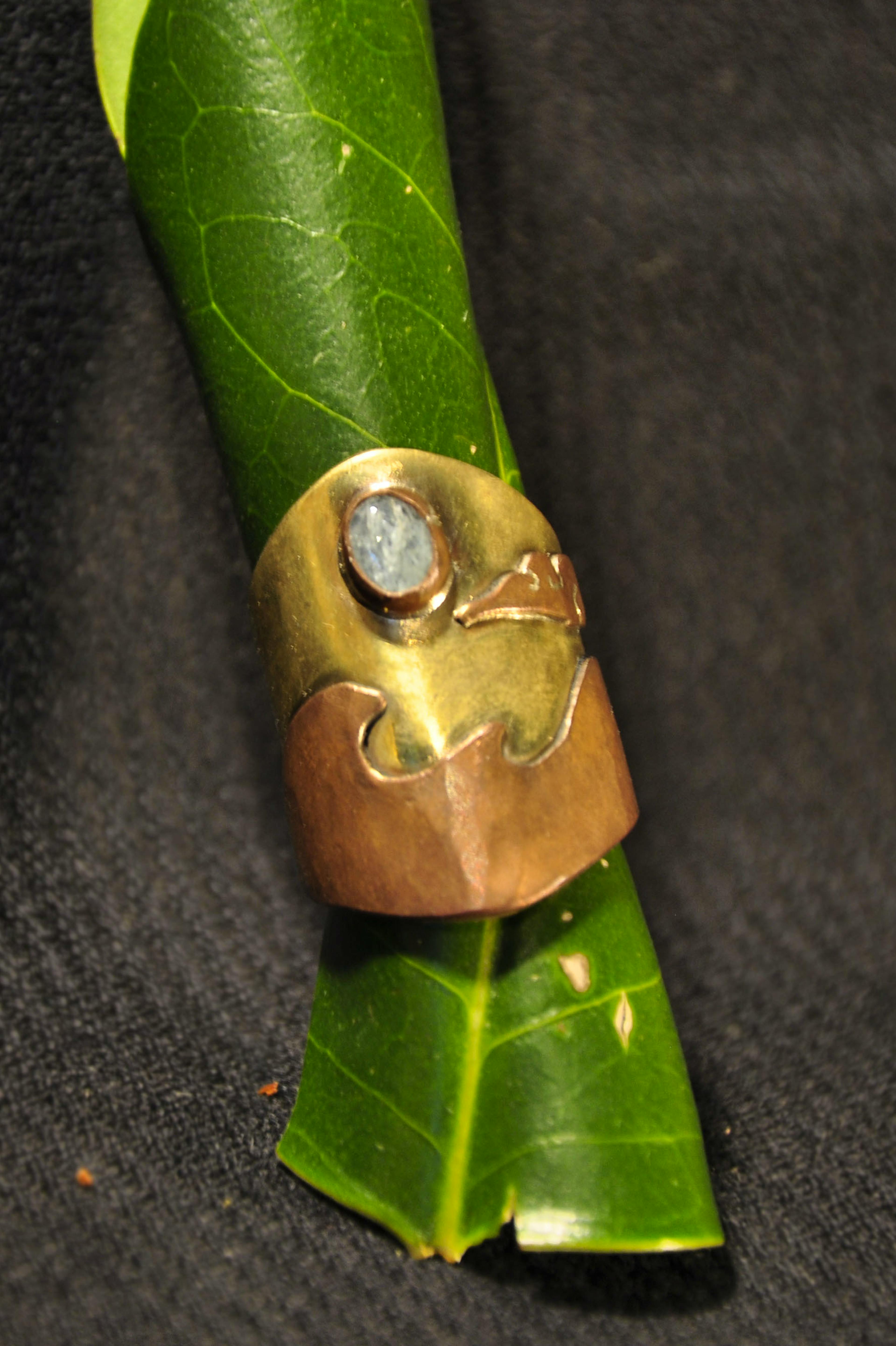 bague posée sur une feuille