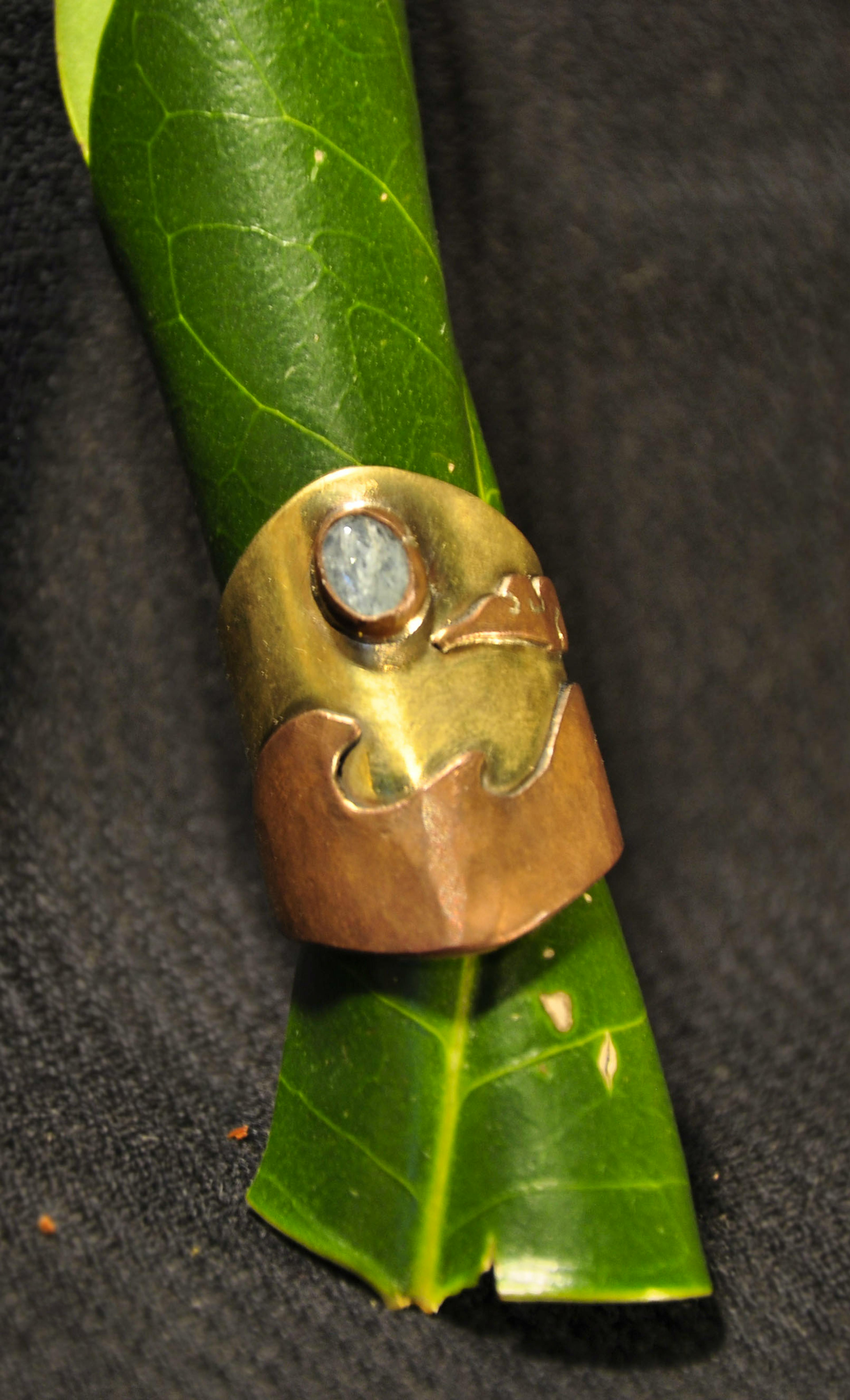 bague posée sur une feuille
