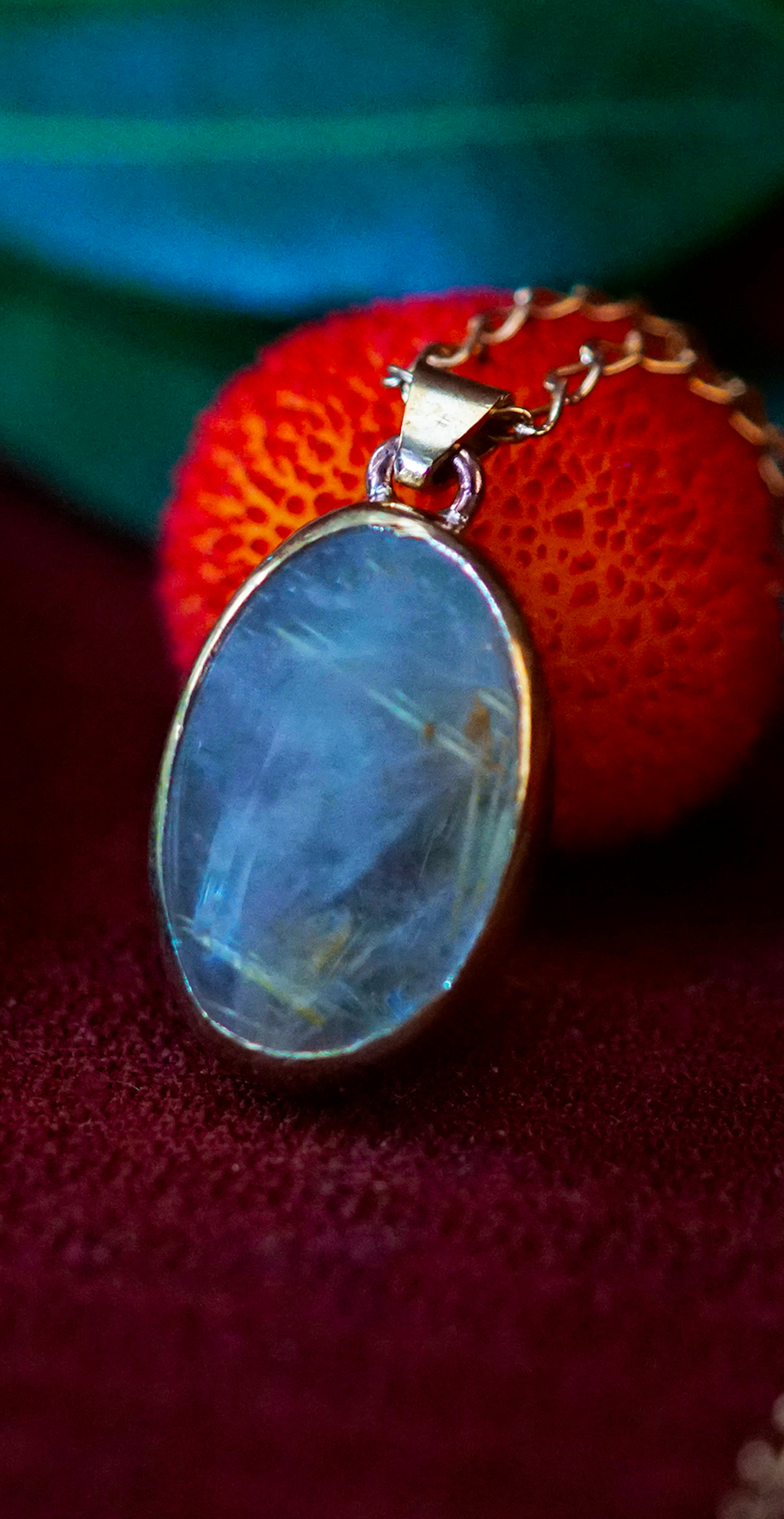 Pendentif exposé sur une branche d'arbousié