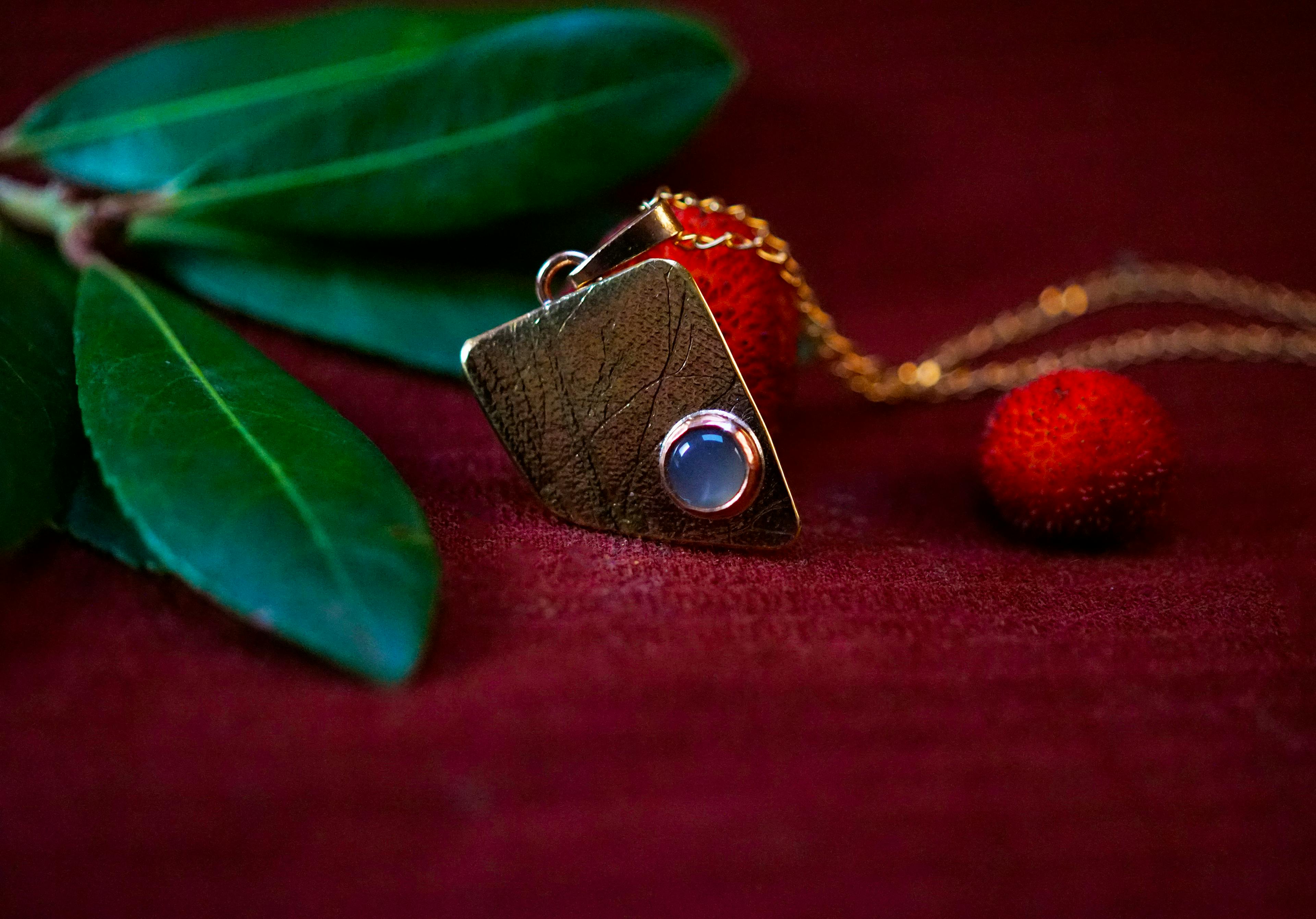 Pendentif exposé sur une branche d'arbouse