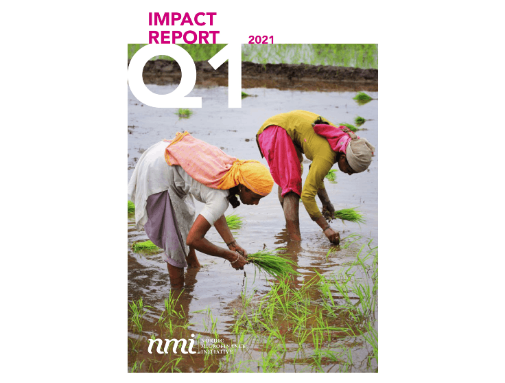 (Report Cover) Farmer rice planting in India.