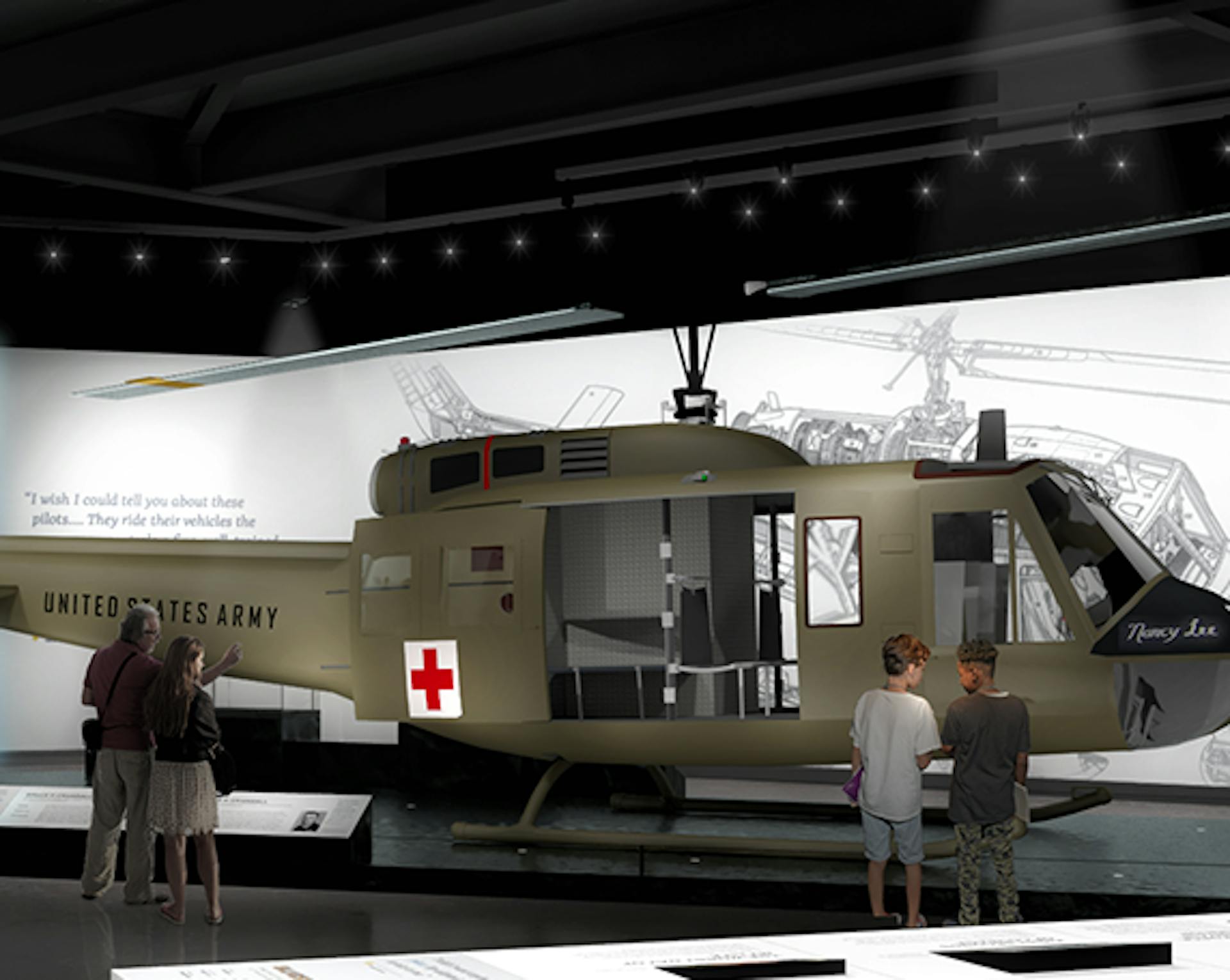 Huey Exhibit Rendering