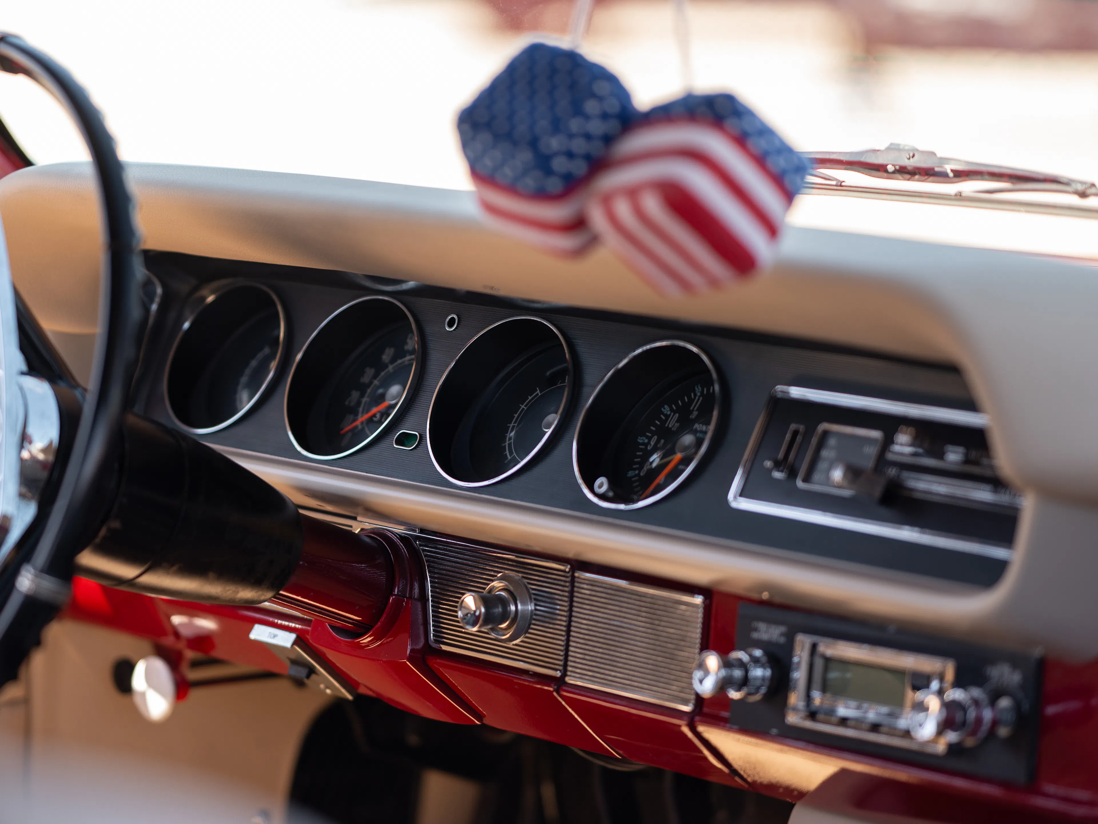 The restored dash of the 1964 Pontiac LeMans