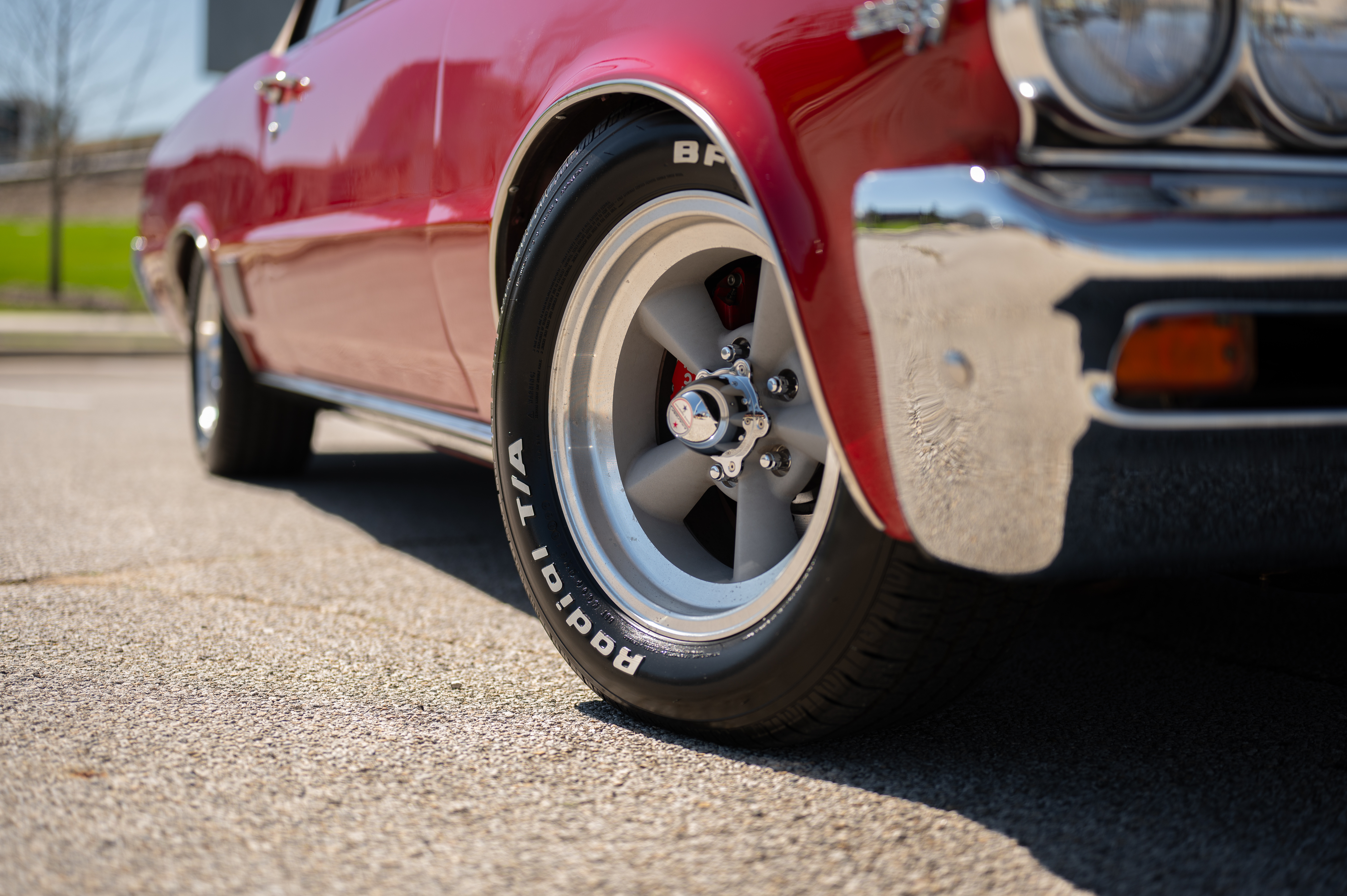 Cherry red chassis of the 1964 Pontiac LeMans