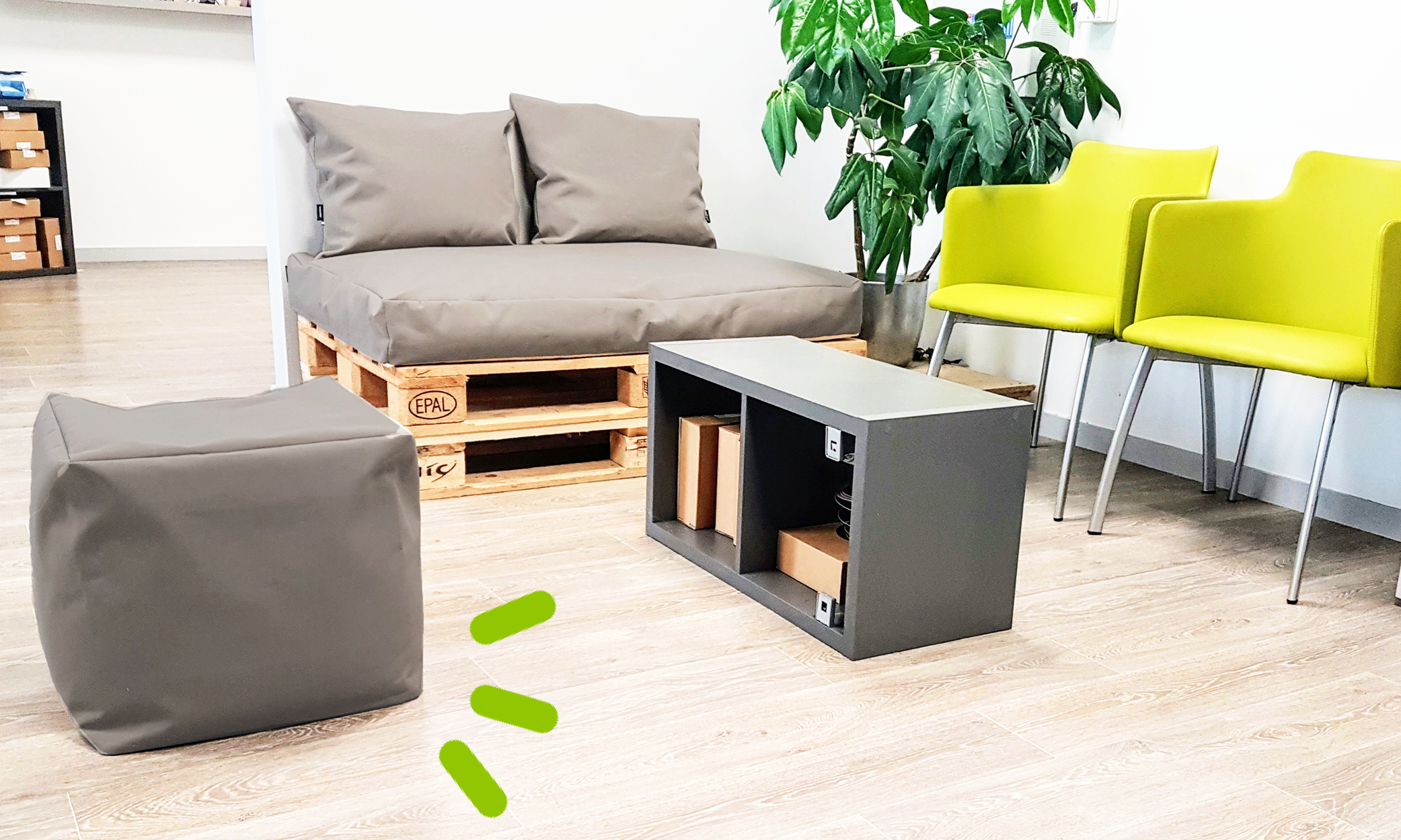 pouf masques recyclés 