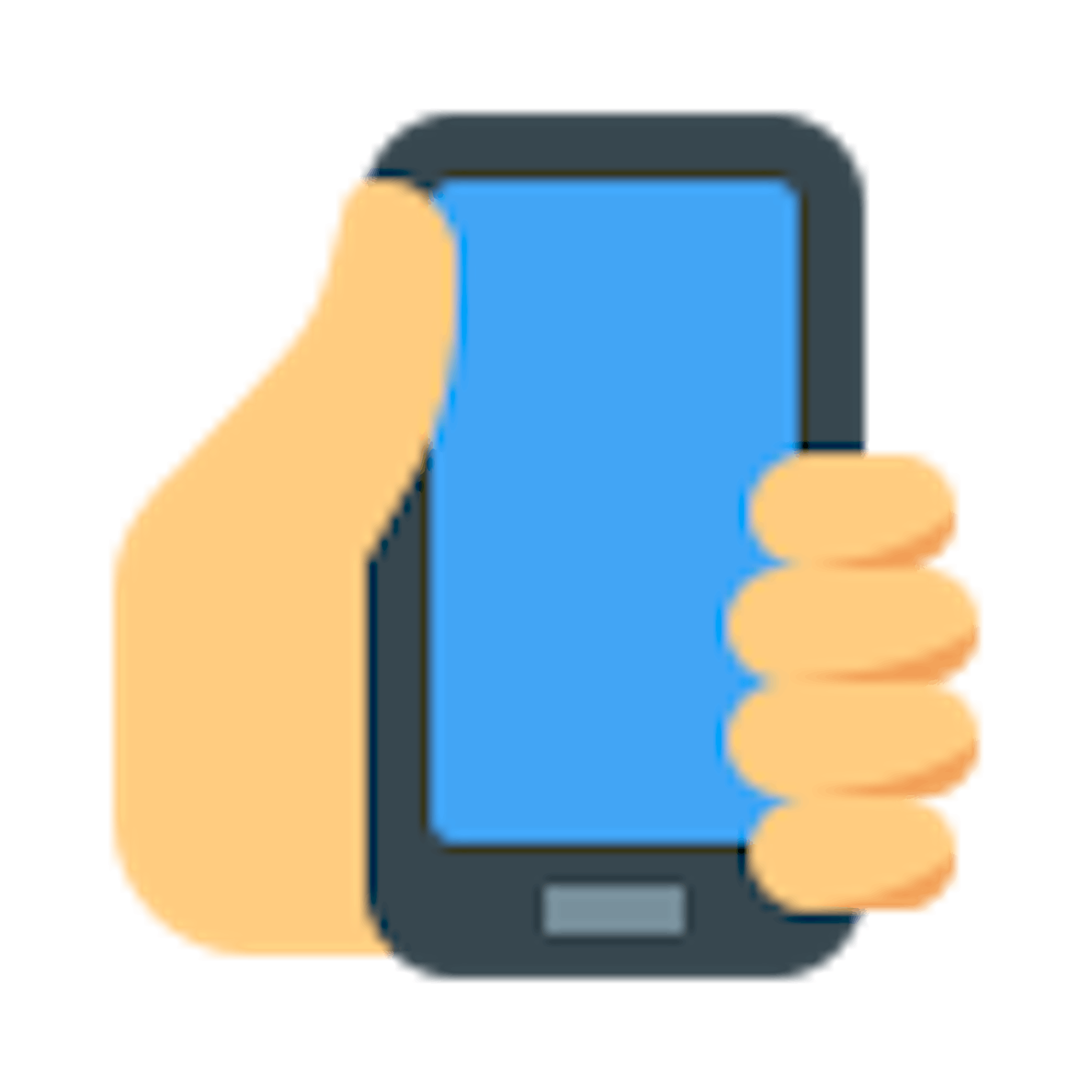 Icône illustrant un smartphone tenu en main