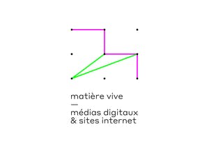 Modular logotype, visual identity for Matière vive designed by Nolan Paparelli