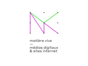 Modular logotype, visual identity for Matière vive designed by Nolan Paparelli