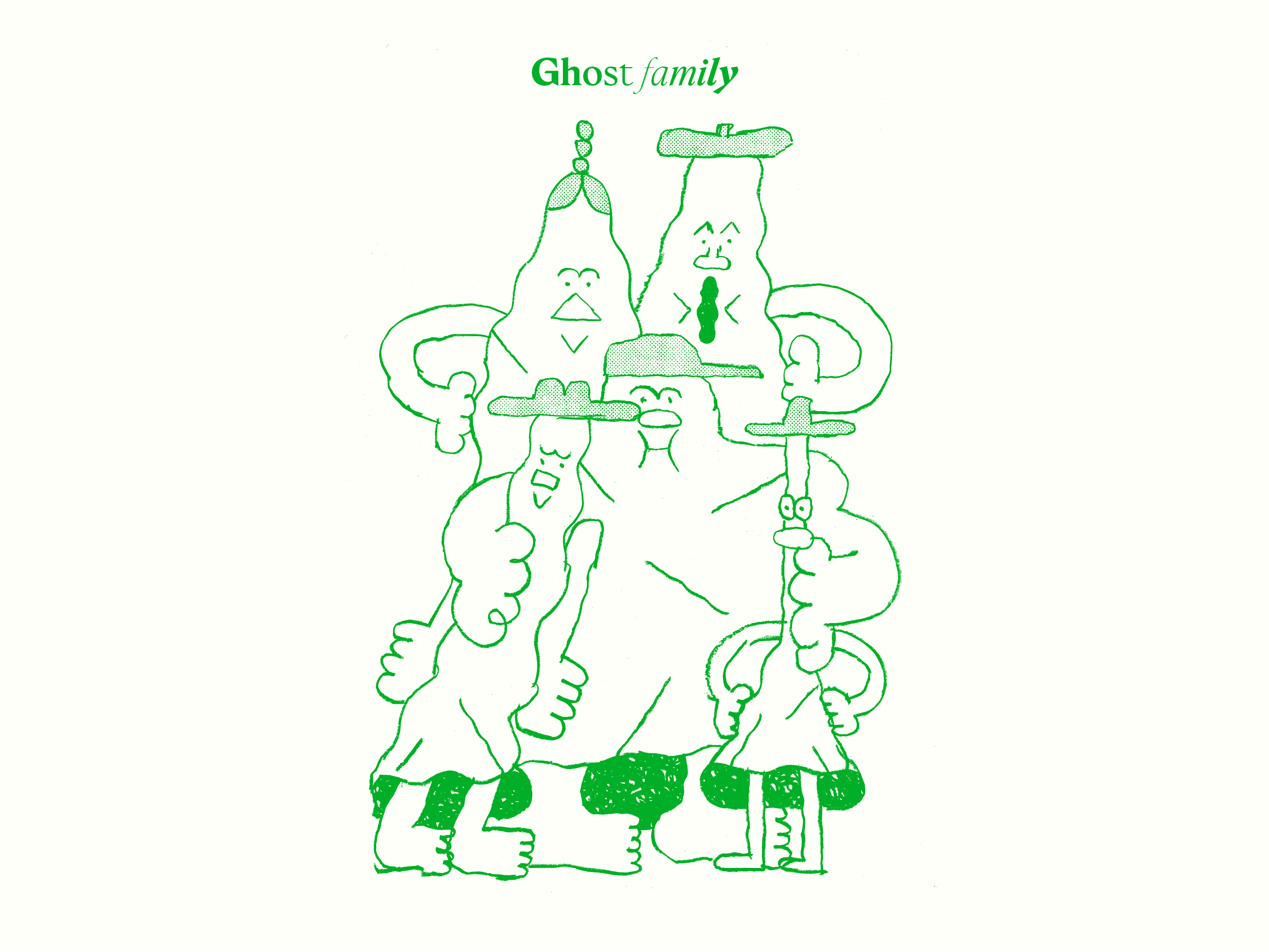 Ghost font family with illustrations