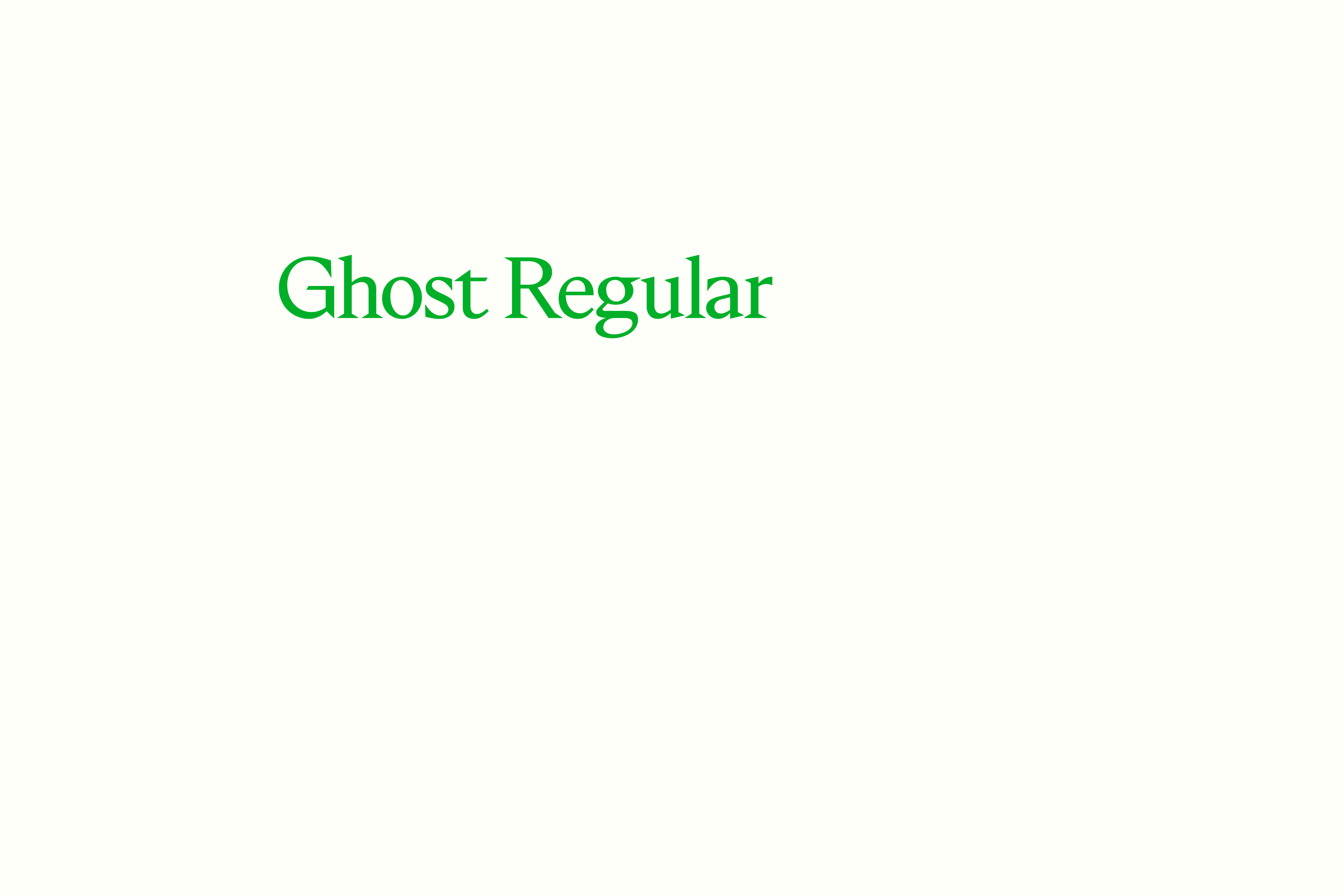 Ghost font family animated with illustrations
