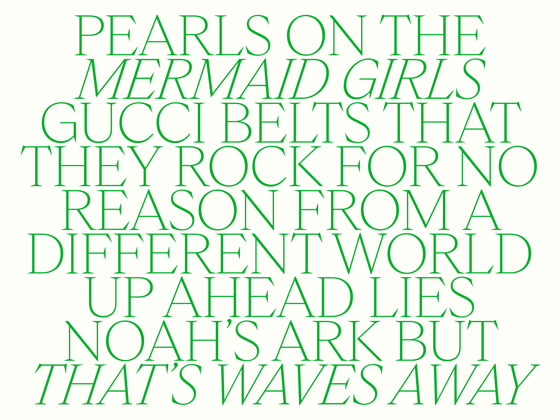 All caps text set in Ghost Hairline