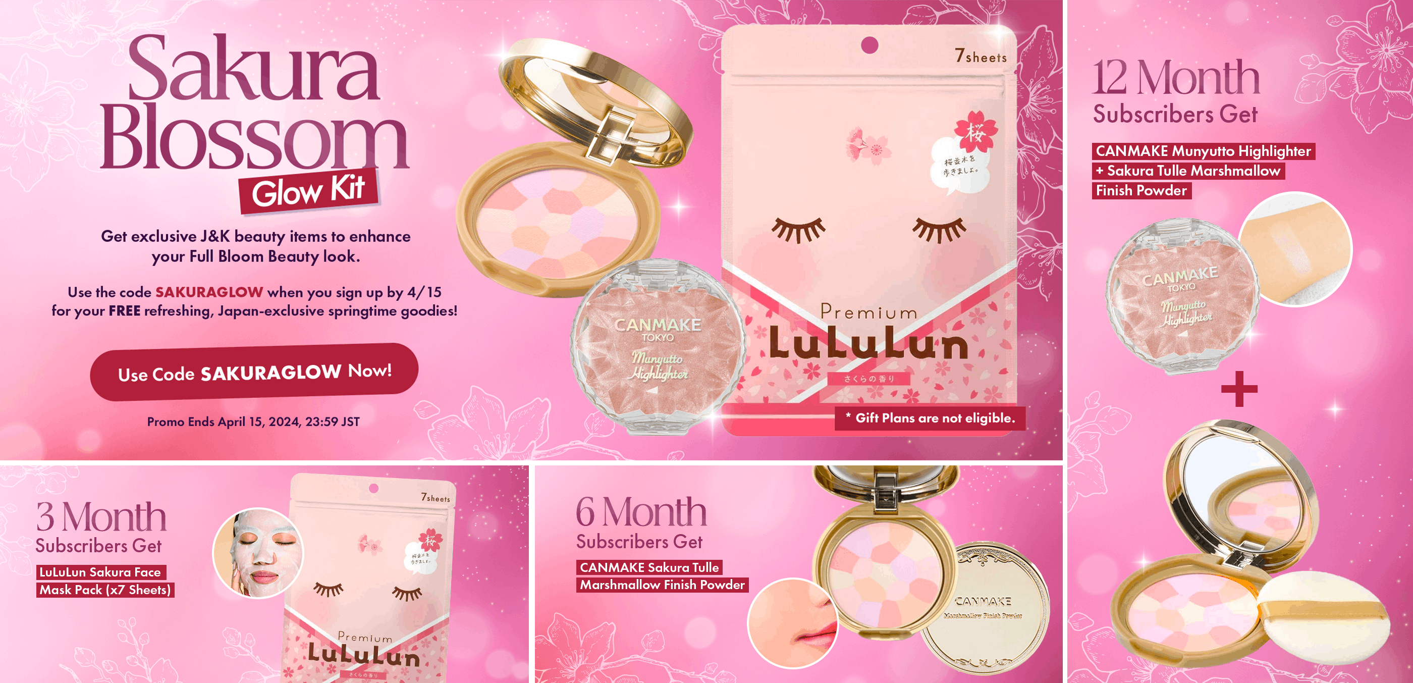 nomakenolife use the code SAKURAGOW when you sign up by 4/15 for your FREE Sakura Blossom Glow Kit items!