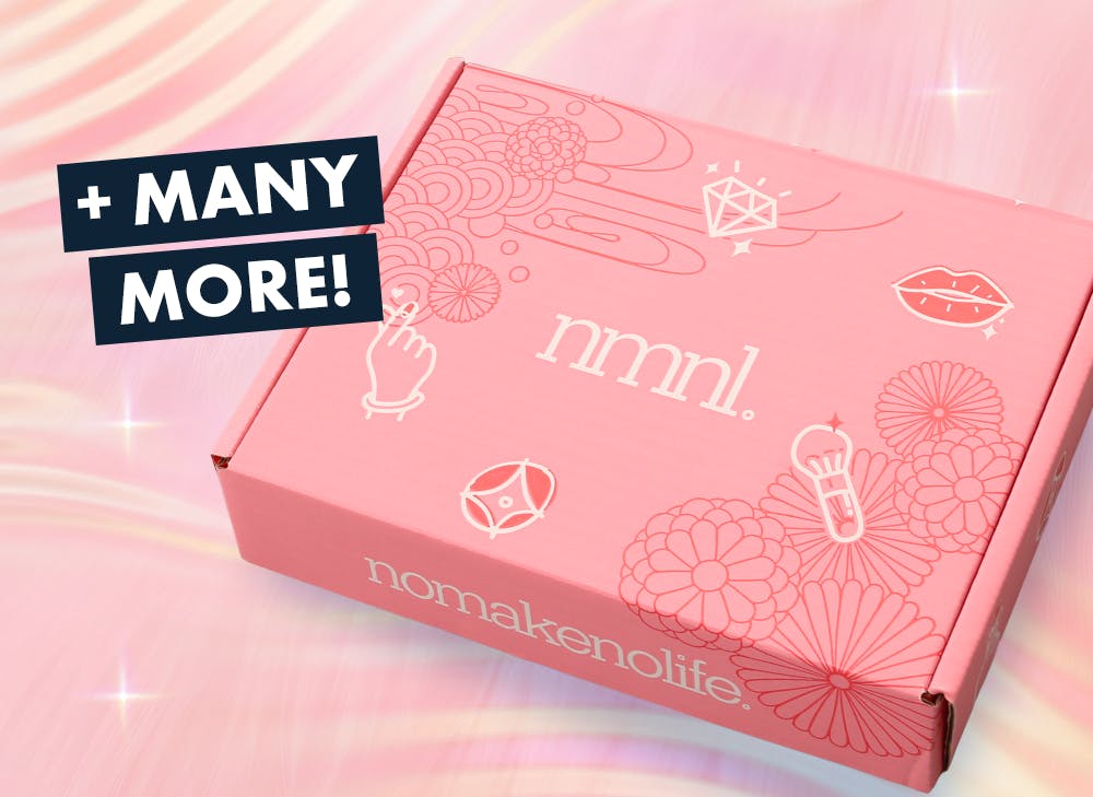 nmnl item reveals makeup items next to the nomakenolife makeup Neko Spa Escape box.


