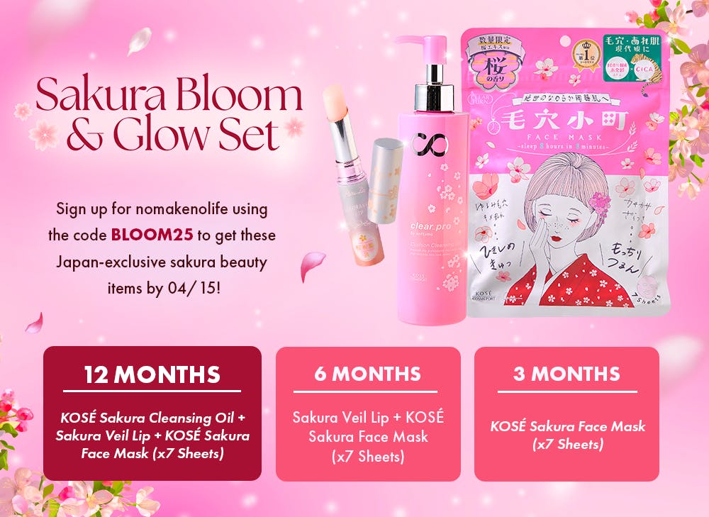 Add Sakura beauty to your routine with the Sakura Bloom & Glow Set promo for FREE with the code BLOOM25.


