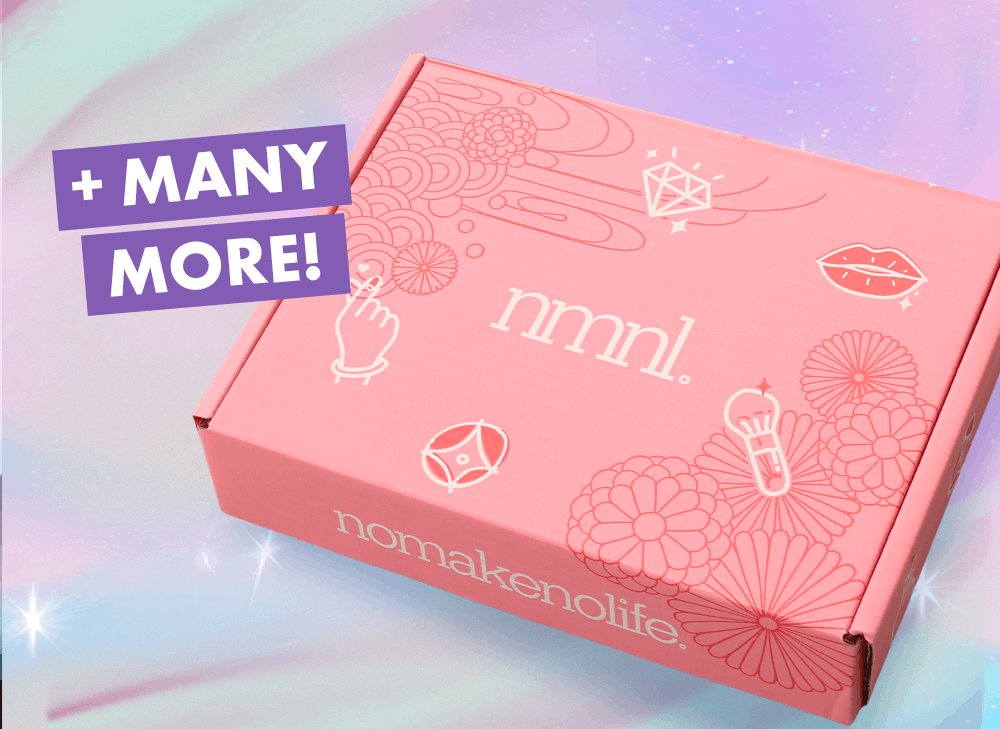 nmnl item reveals makeup items next to the nomakenolife makeup Neko Nighttime Spa box.